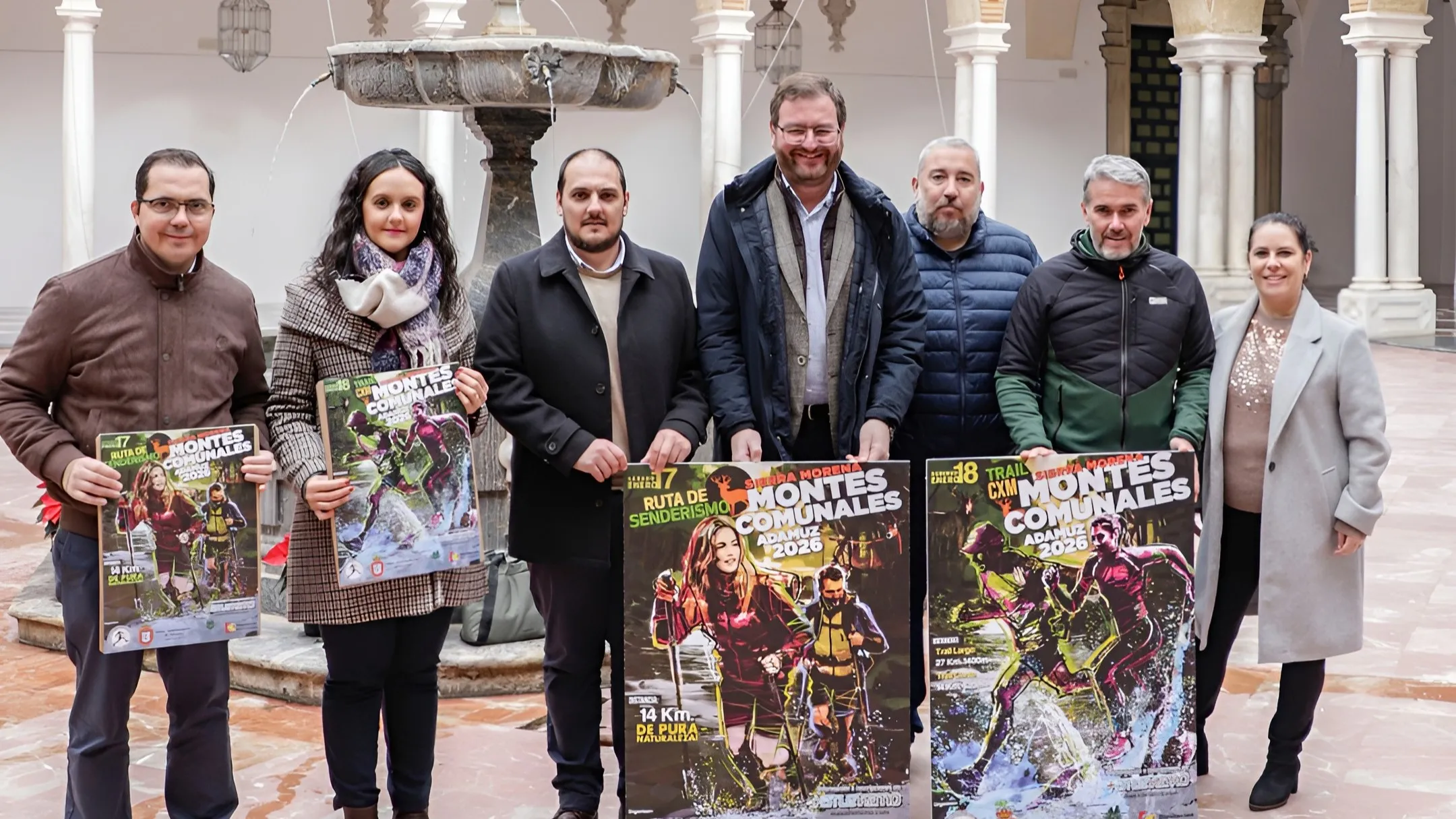 Presentación oficial del Trail CxM Montes Comunales y la Ruta de Senderismo 2026 en la Diputación de Córdoba, con representantes del Ayuntamiento de Adamuz y de la A.D. Los Culiquemaos. Foto: Diputación de Córdoba