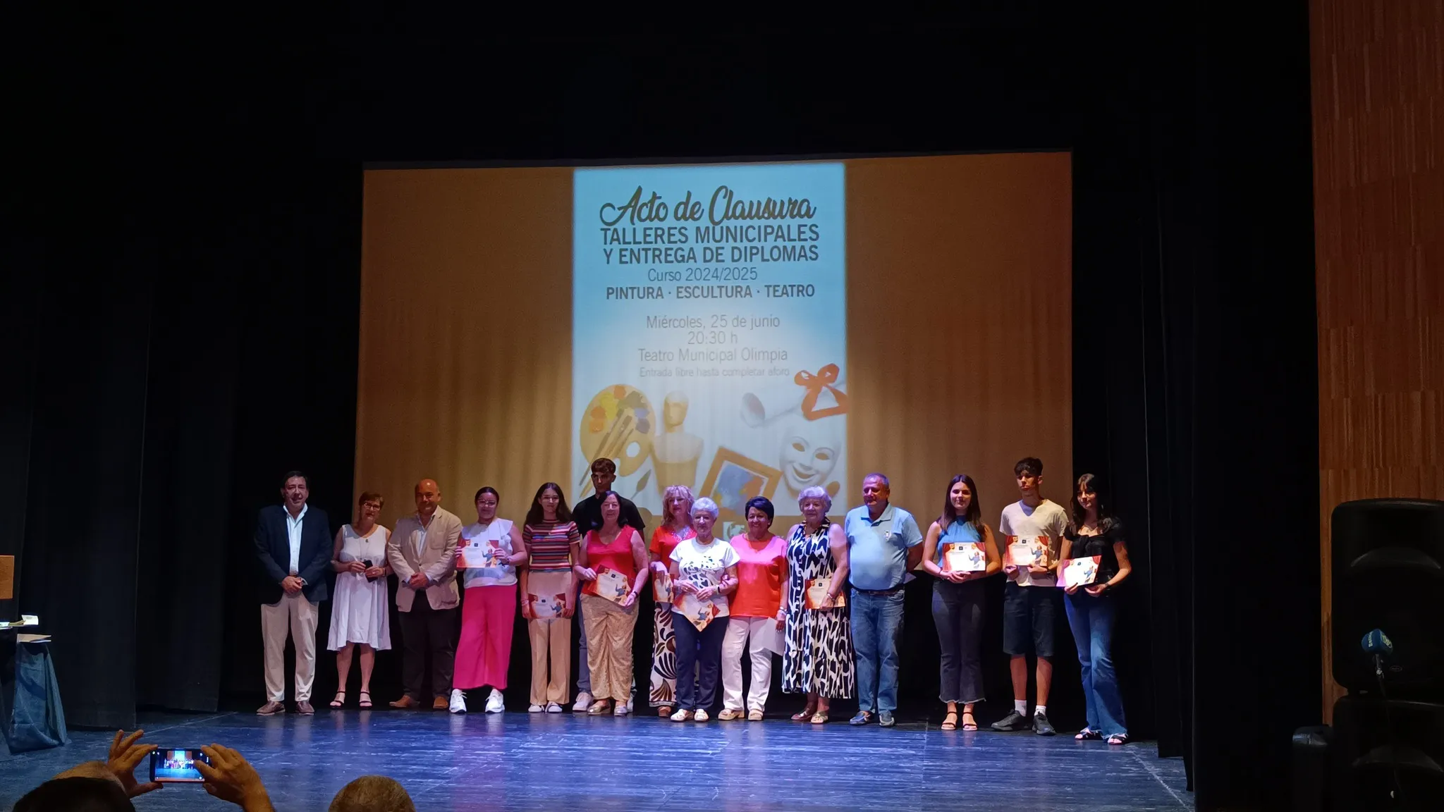 Acto de clausura de los talleres municipales. Foto: Ayuntamiento de Villa del Río