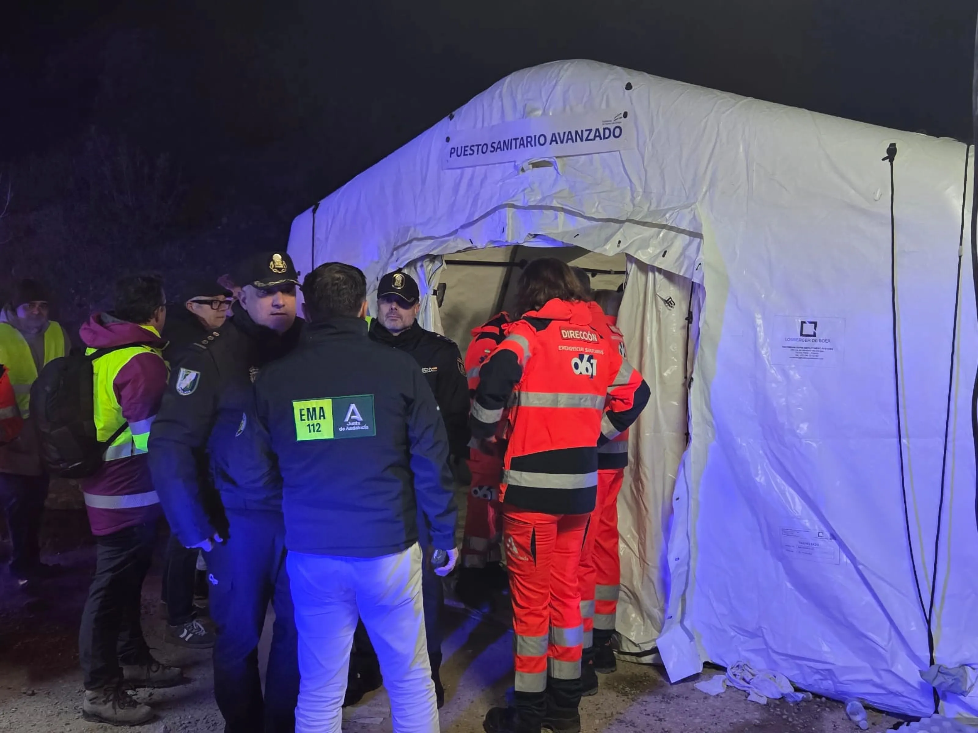 Puesto sanitario avanzado desplegado en Adamuz. Foto: EMA