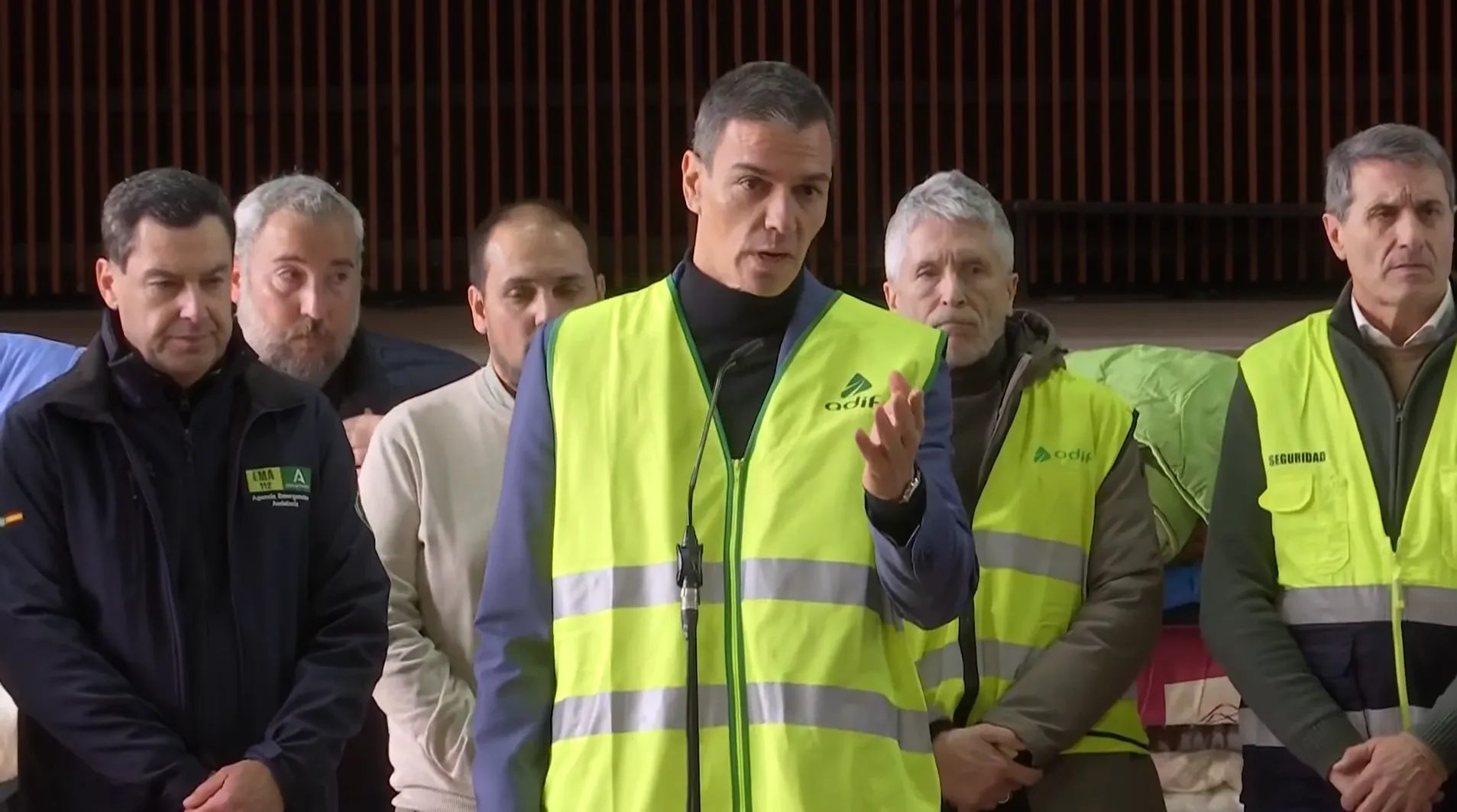 El Presidente del Gobierno, Pedro Sánchez, durante su declaración en Adamuz