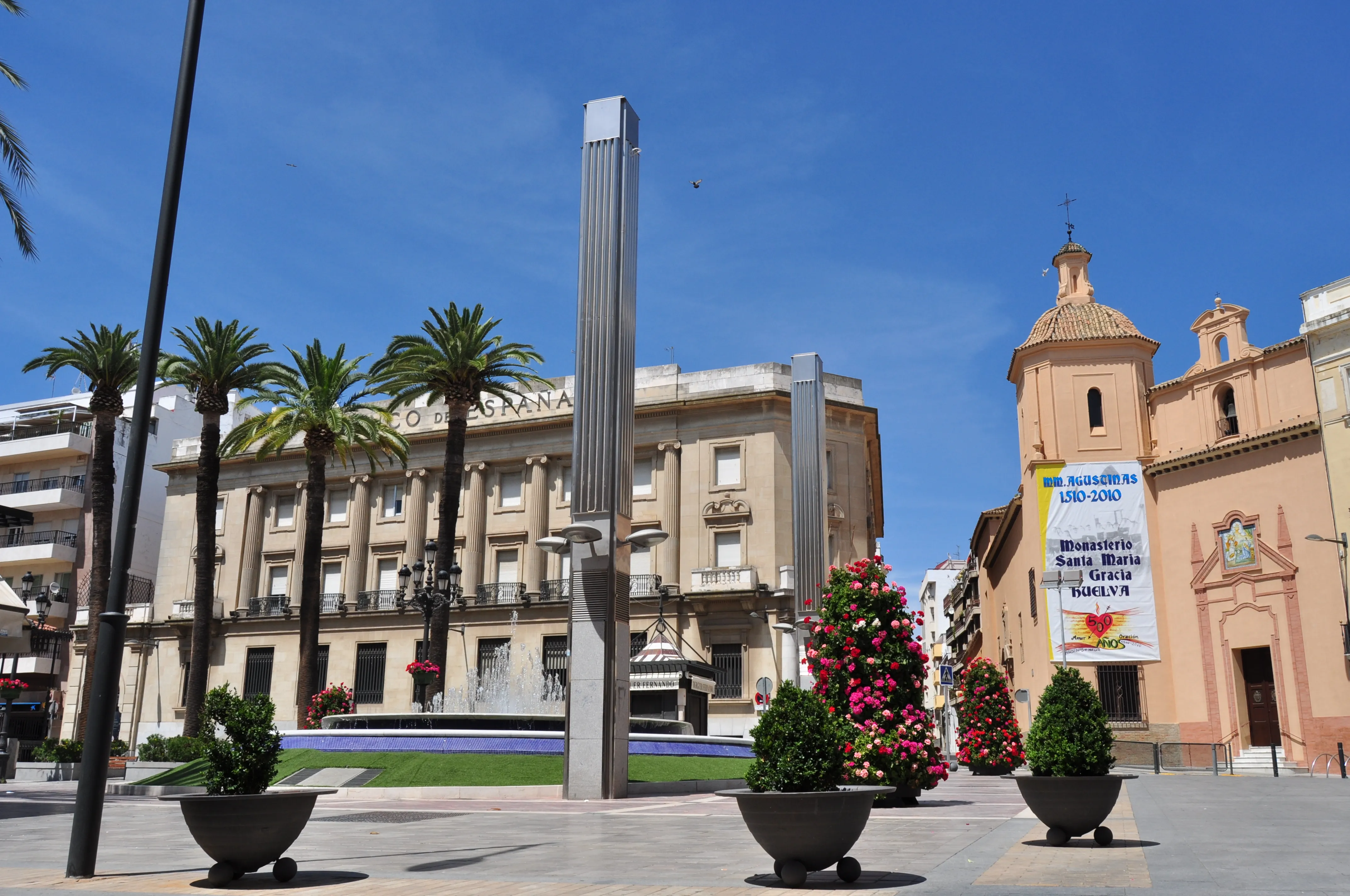 Plaza de las Monjas de la ciudad de Huelva, donde se celebrará el funeral de estado