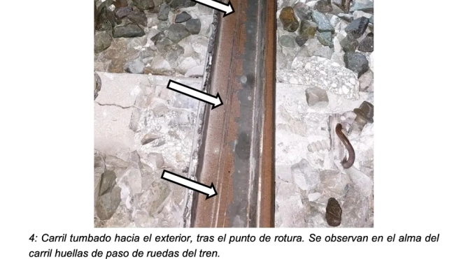 Carril tumbado hacia el exterior