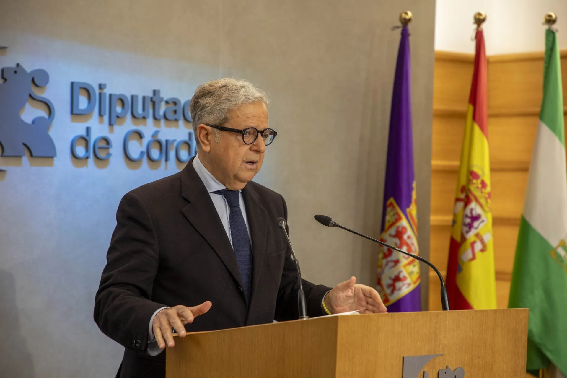 Salvador Fuentes, presidente de la Diputación de Córdoba, durante su comparecencia esta mañana. Foto: Diputación de Córdoba Salvador Fuentes, presidente de la Diputación de Córdoba, durante su comparecencia esta mañana. Foto: Diputación de Córdoba