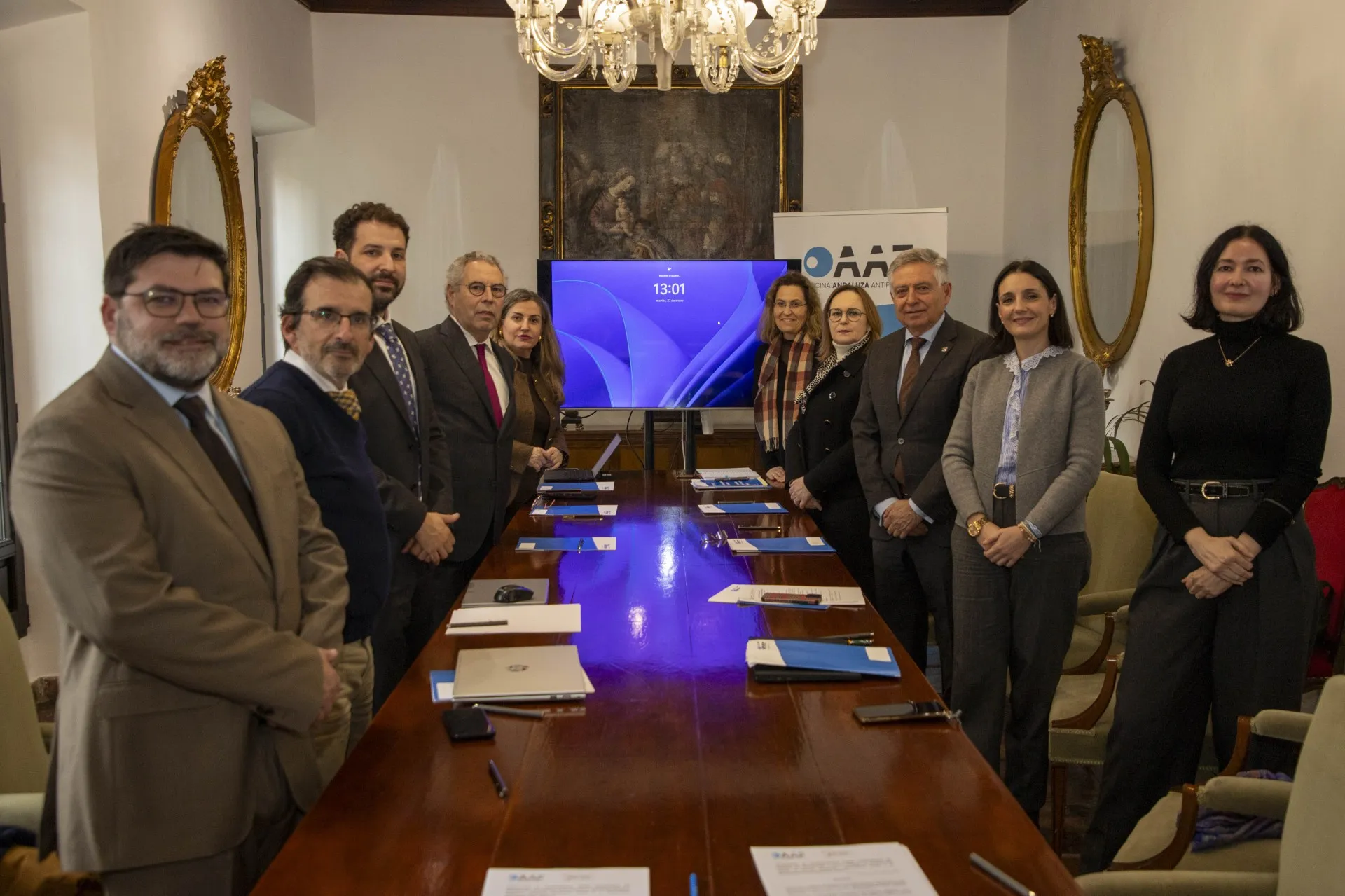Delegados de la Oficina Andaluza Contra el Fraude y la Corrupción (OAFF) y del Mecanismo Nacional Anticorrupção de Portugal (MENAC) durante la firma del convenio de colaboración en el Palacio de la Merced, Córdoba. Delegados de la Oficina Andaluza Contra el Fraude y la Corrupción (OAFF) y del Mecanismo Nacional Anticorrupção de Portugal (MENAC) durante la firma del convenio de colaboración en el Palacio de la Merced, Córdoba.