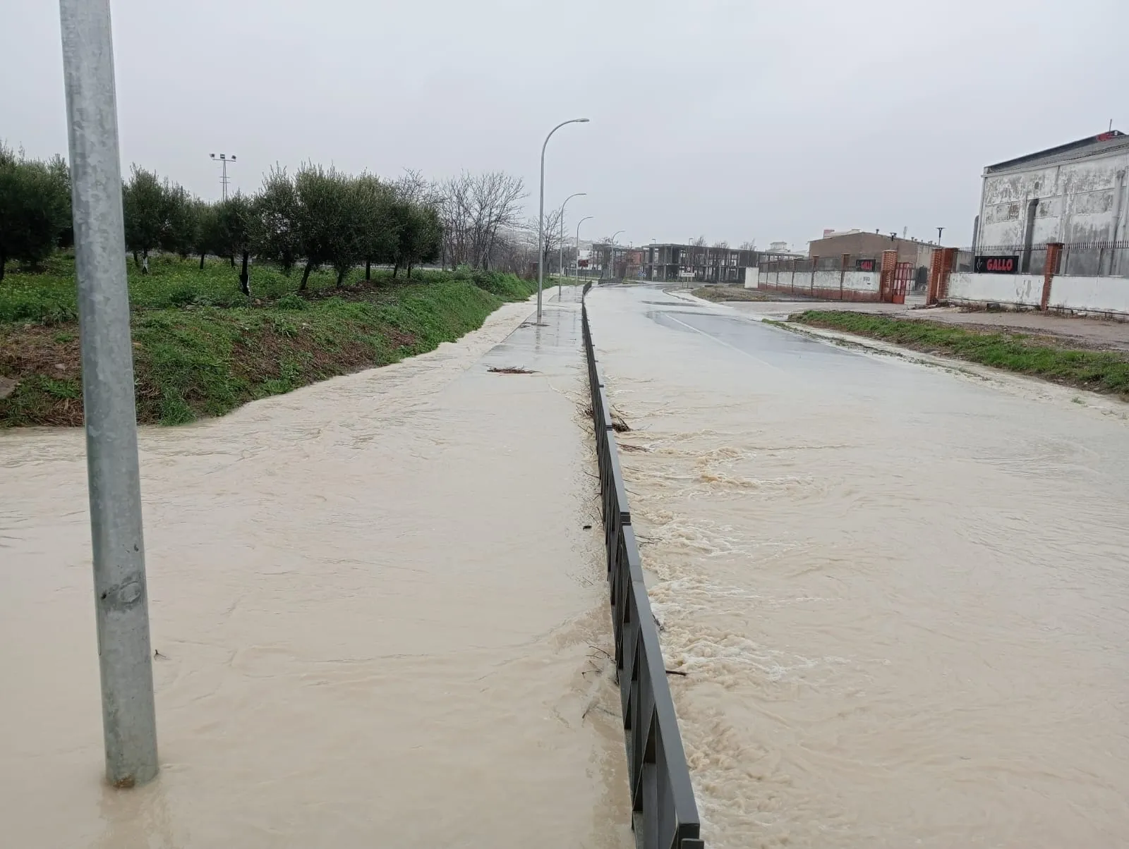 Carretera que conecta Maruanas y El Carpio, totalmente anegada