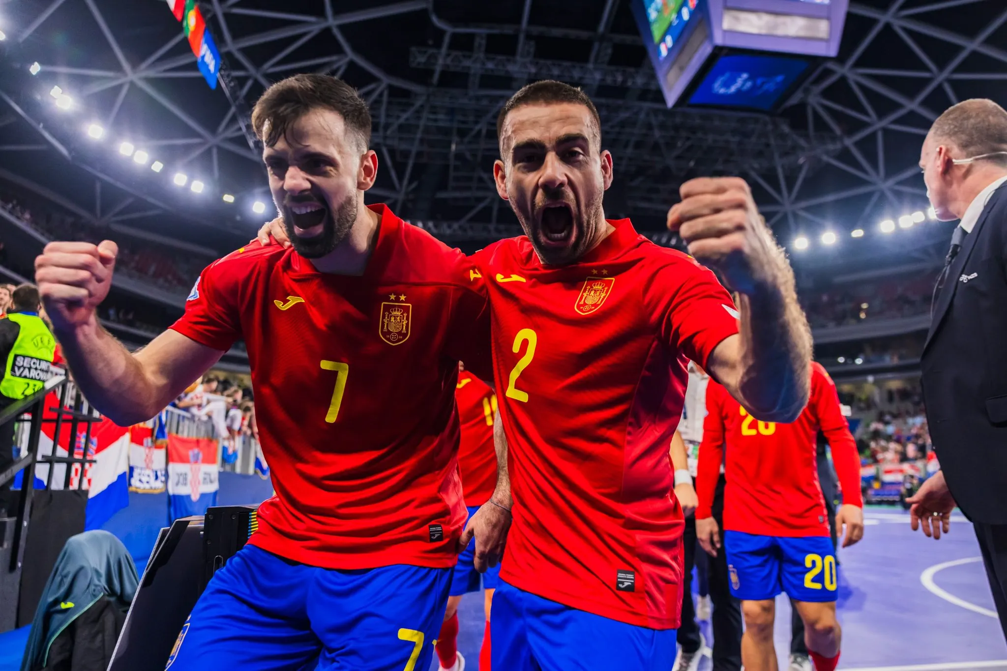 Cecilio Morales celebra el pase a la final del Europeo de Fútbol Sala. Foto: RFEF
