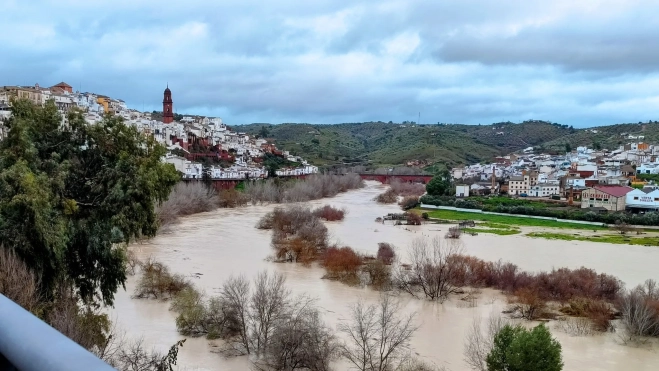 El Río Guadalquivir a su paso por Montoro en la jornada de hoy. Foto: Oficina de Turismo de Montoro
