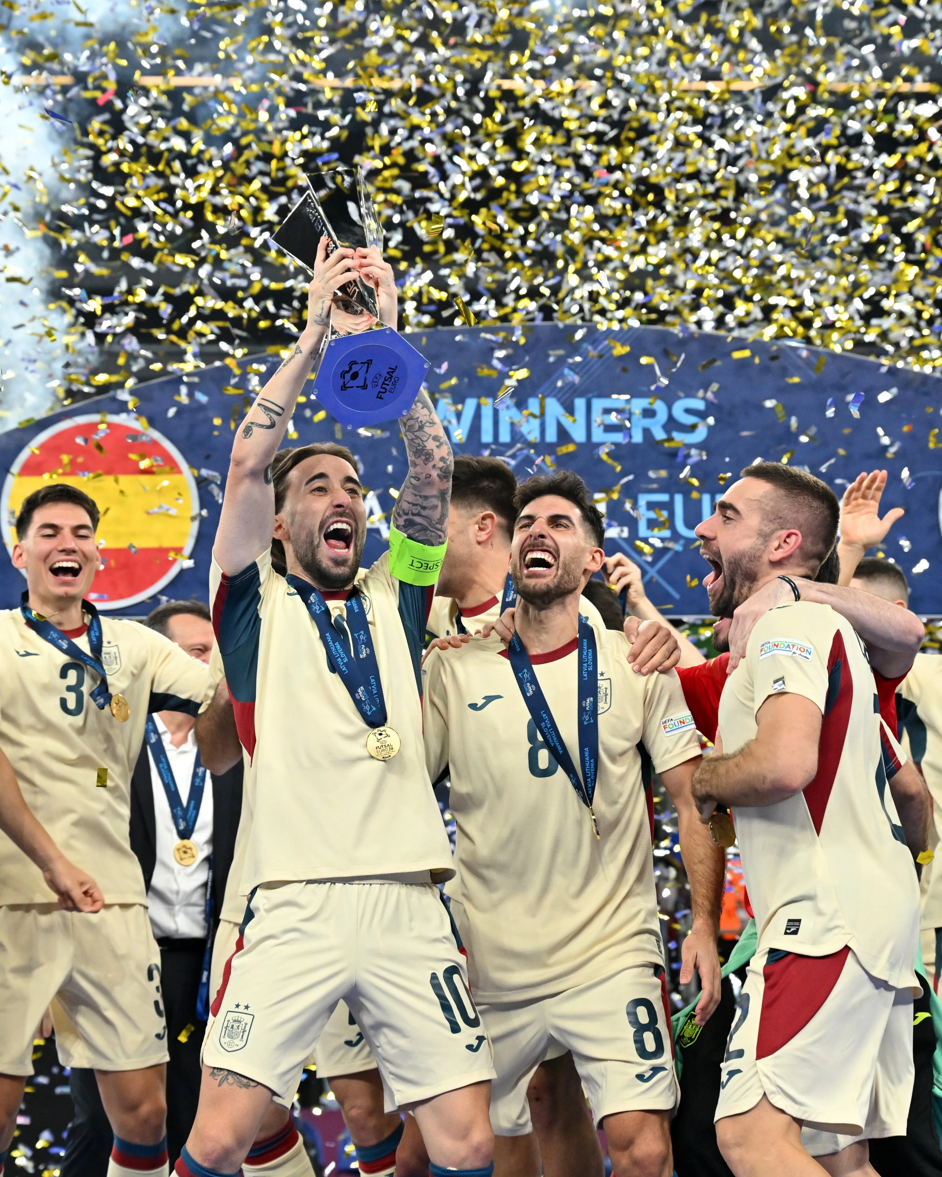 Cecilio Morales se ha proclamado campeón de Europa con la Selección Española de Fútbol Sala. Foto: UEFA