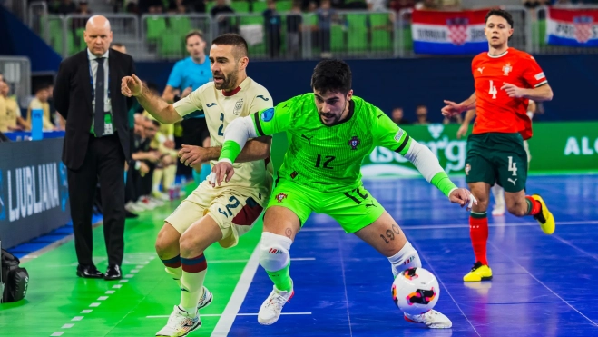 Cecilio Morales durante el partido contra Portugal. Foto: RFEF