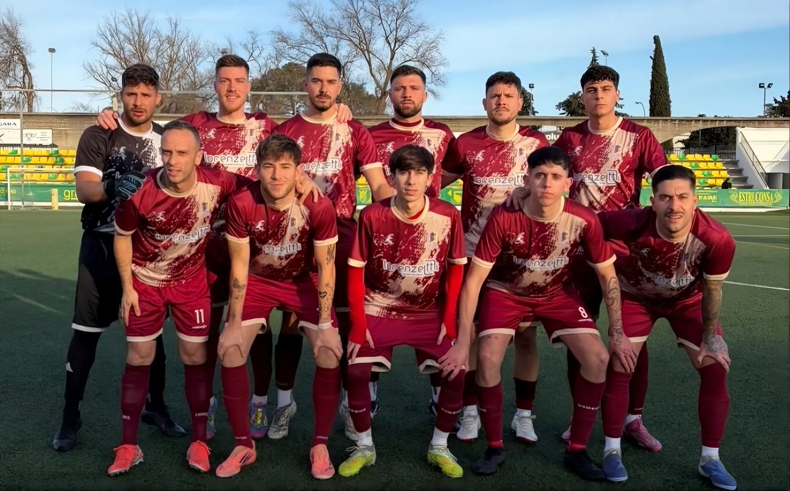 Formación inicial del Atco. Perabeño antes del partido ante el Apedem