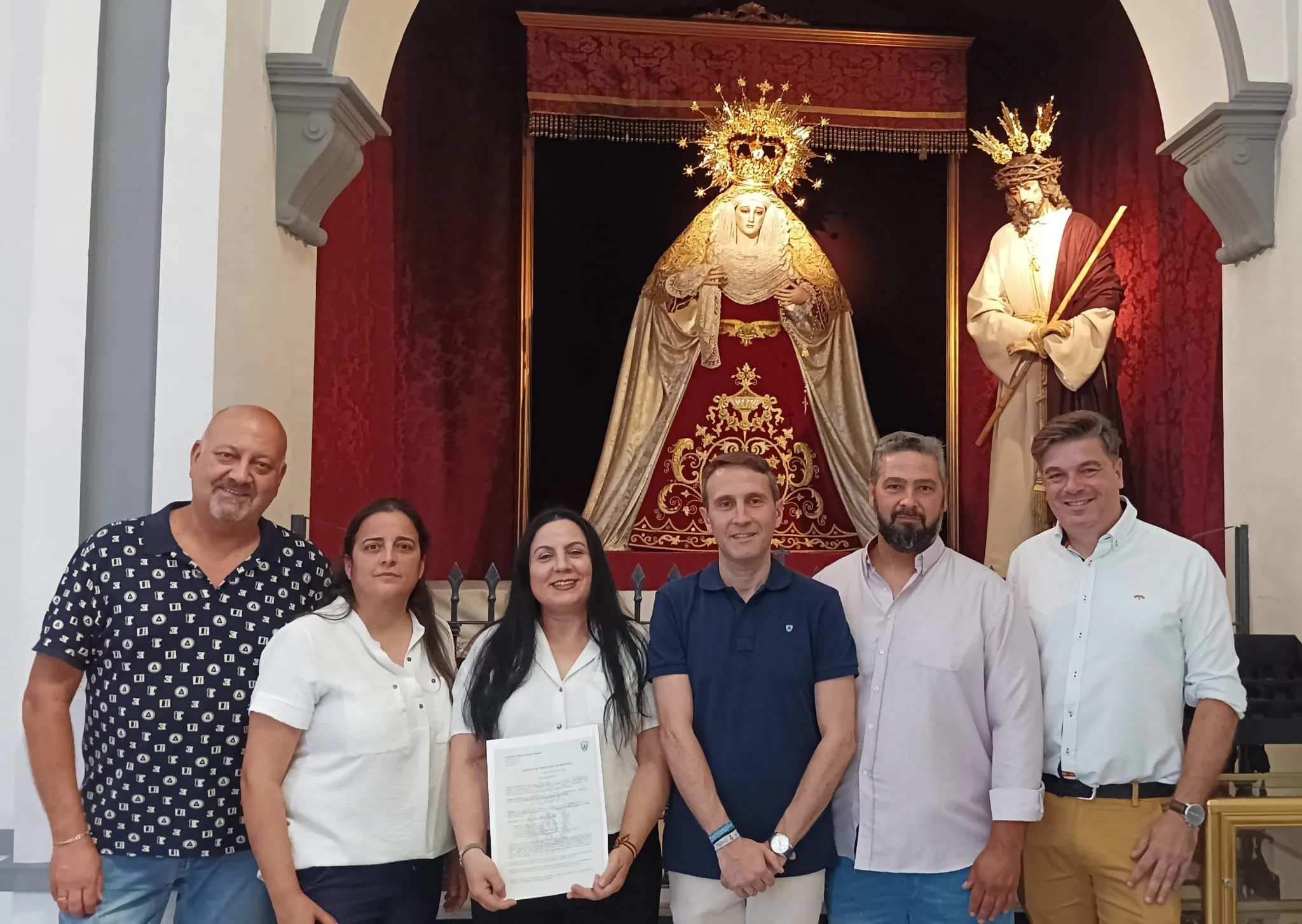 La Banda Pedro Morales de Lopera cierra su acuerdo con la Hermandad de la Piedad y Estrella de Jaén. Foto: BM Pedro Morales