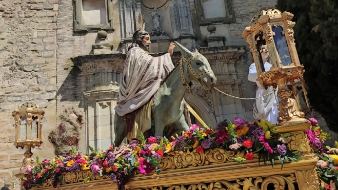 Ntro. Señor en su Entrada a Jerusalén de Bujalance, sin la tradicional palmera. Foto: Andrés Ruiz