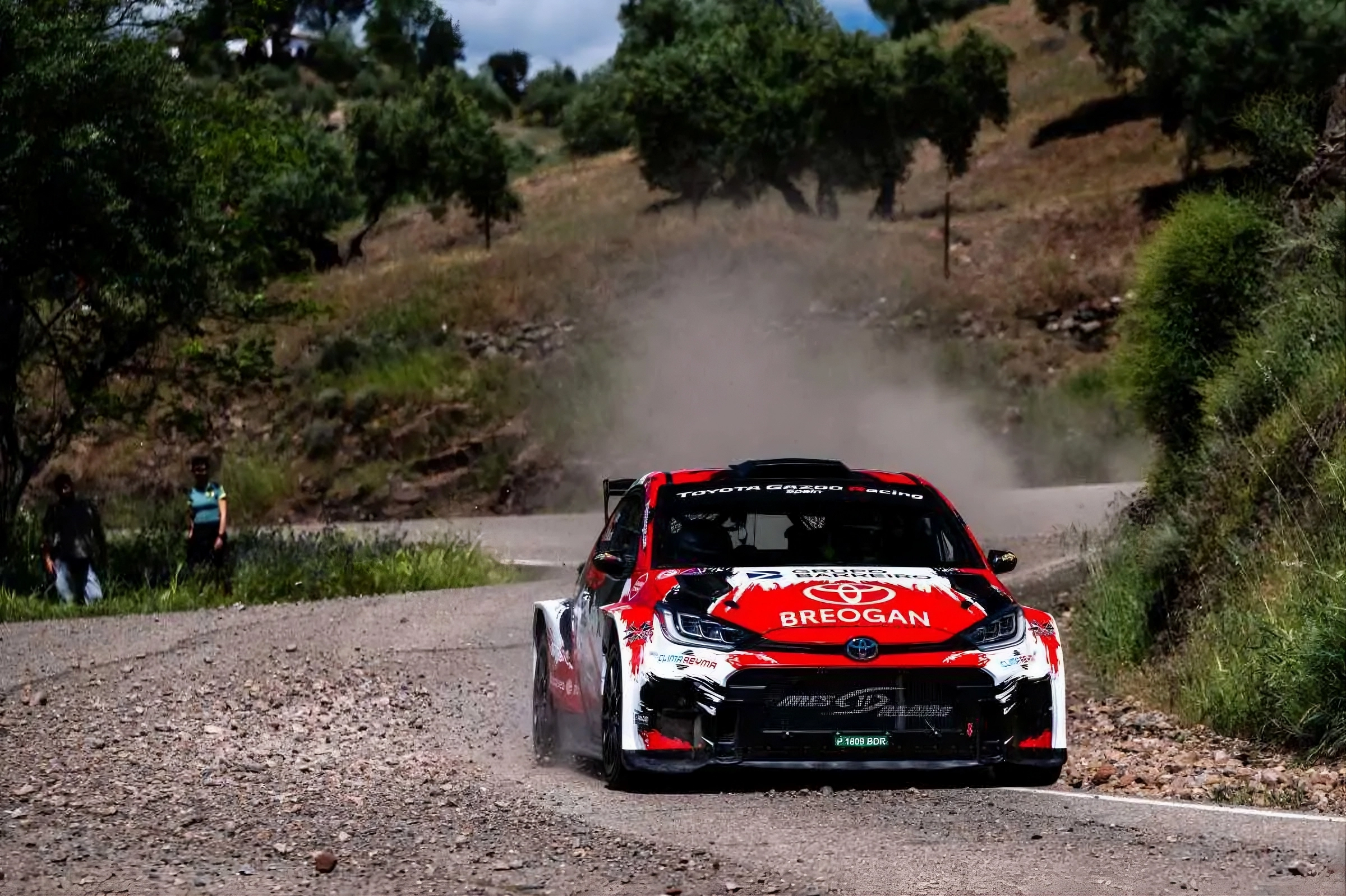 Iván Ares durante el Test Day del Rally Sierra Morena en Montoro, donde marcó el mejor tiempo de la jornada a los mandos de su Toyota GR Yaris Rally2. Foto: Rally Sierra Morena