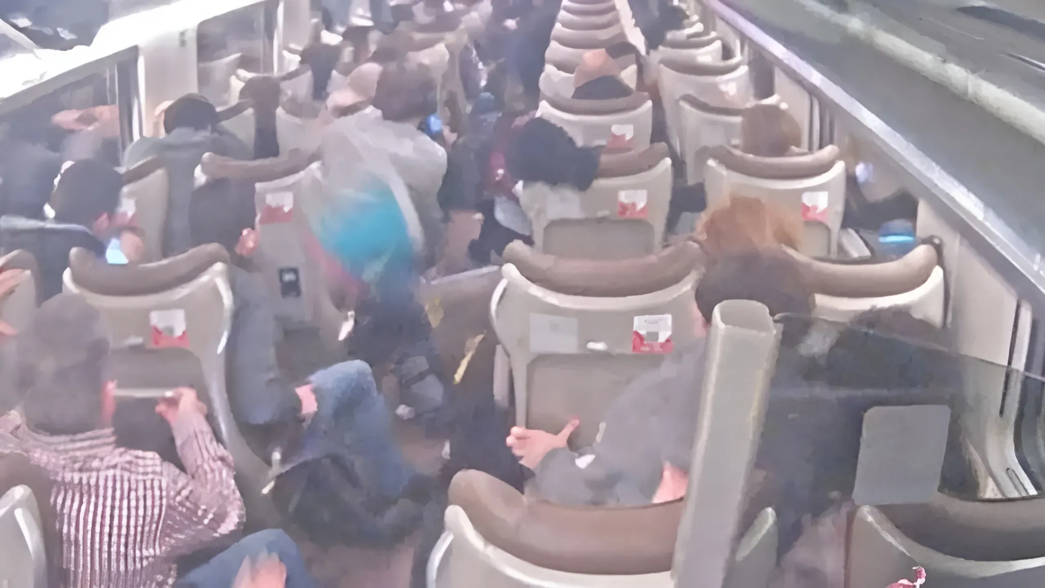 Imágenes del interior de uno de los trenes del accidente. Imagen: Guardia Civil