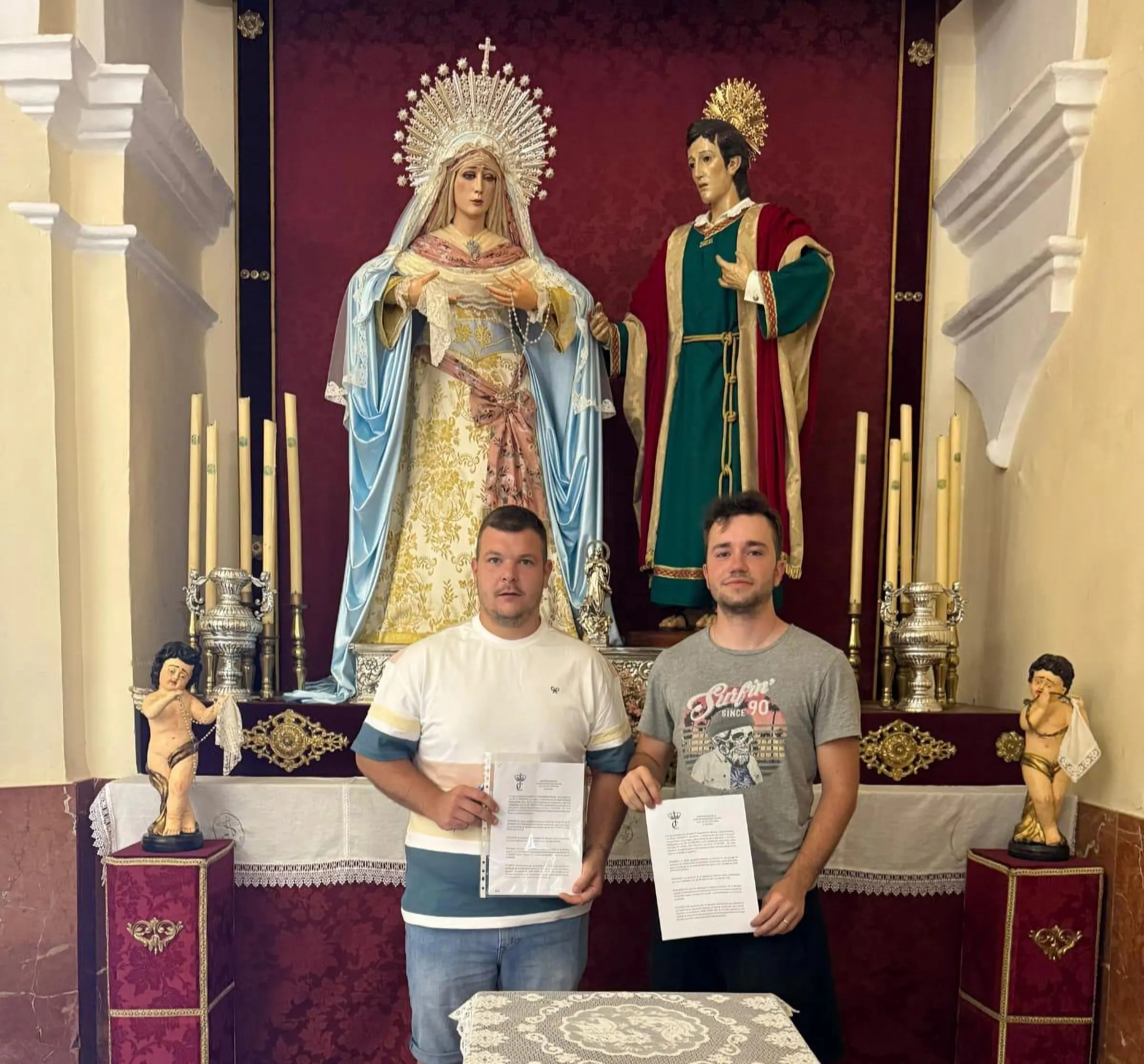 Acuerdo entre la banda Jesús Cautivo de Villa del Río y el Grupo Parroquial de Nuestro Padre Jesús Cautivo de Lopera. Foto: Banda de Música Jesús Cautivo