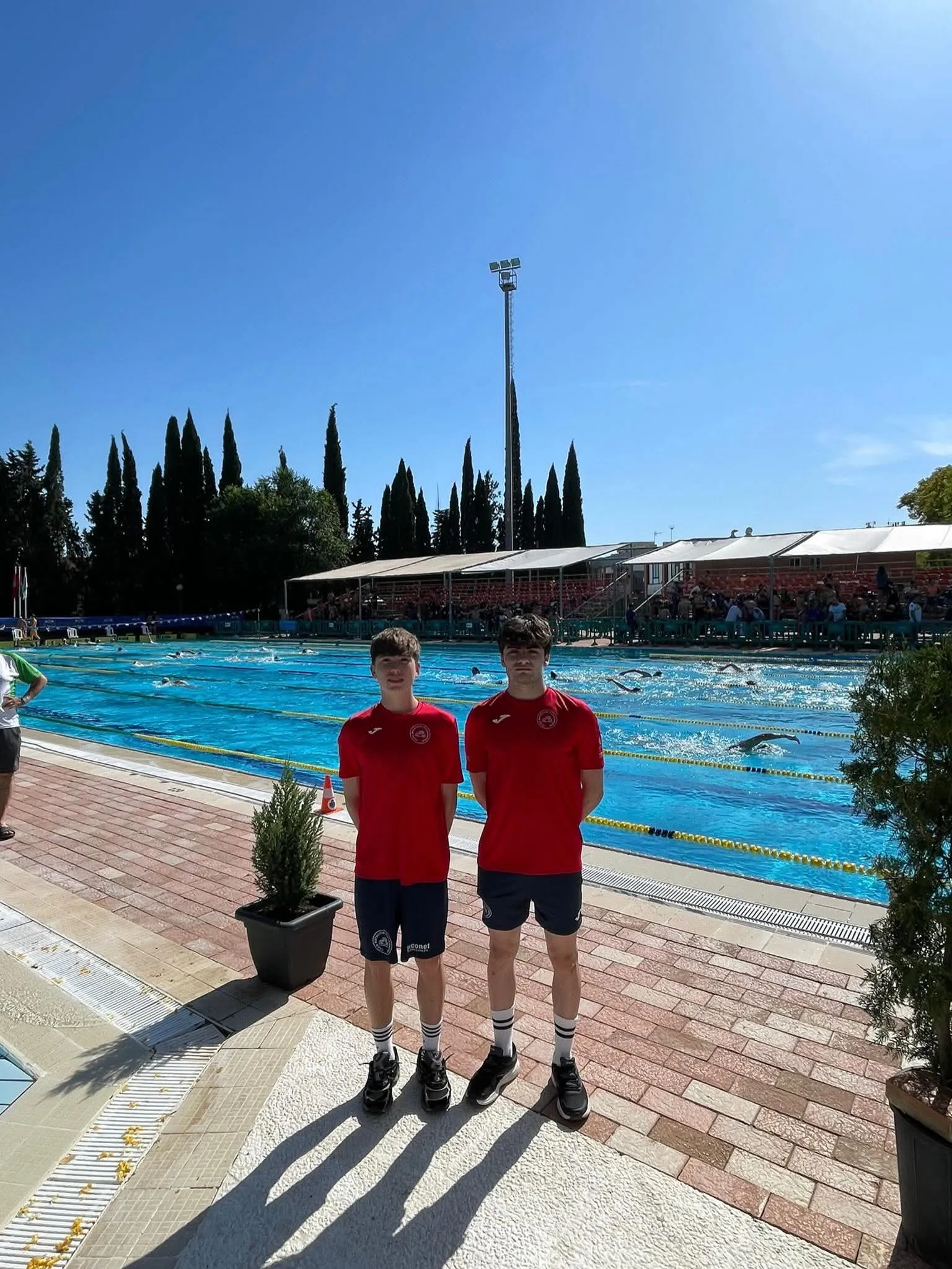 Samuel y Pedro durante la competición.