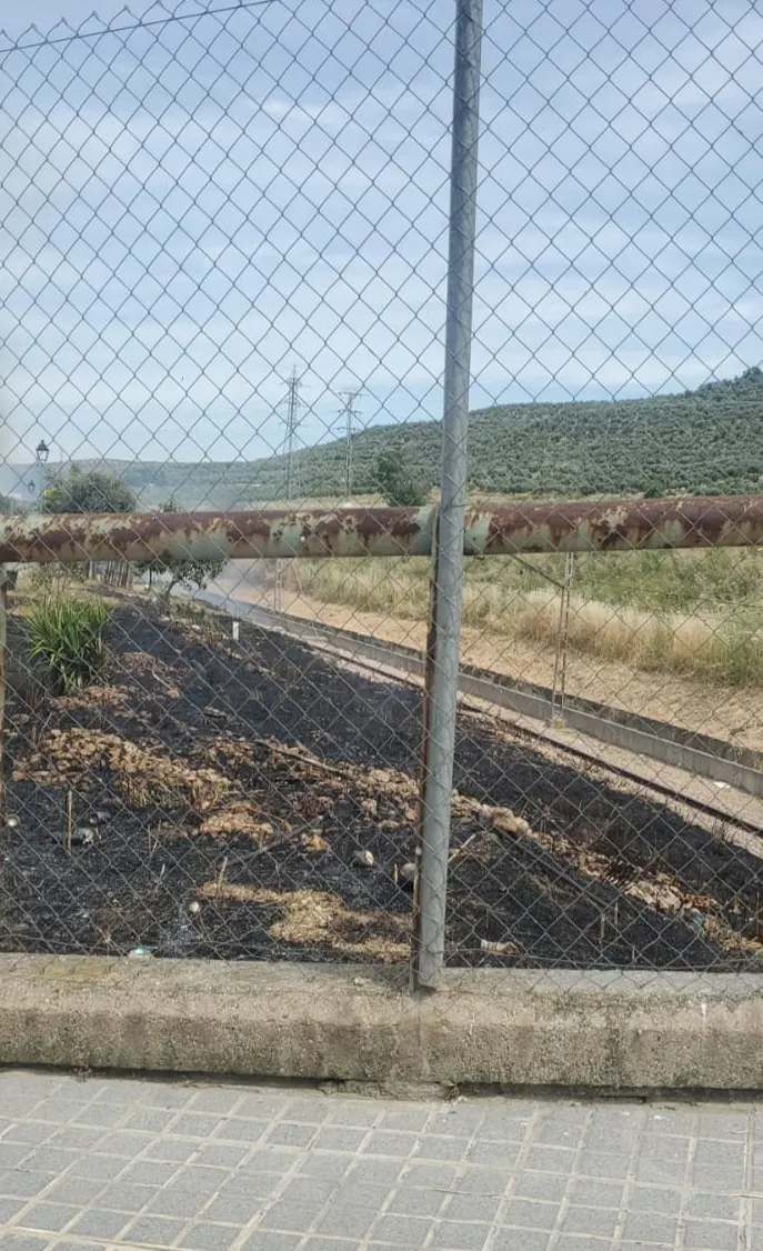 Incendio de pasto junto al Colegio Poeta Molleja de Villa del Río.