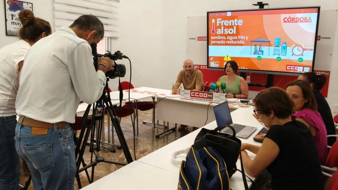 Rueda de prensa de CCOO en Córdoba.