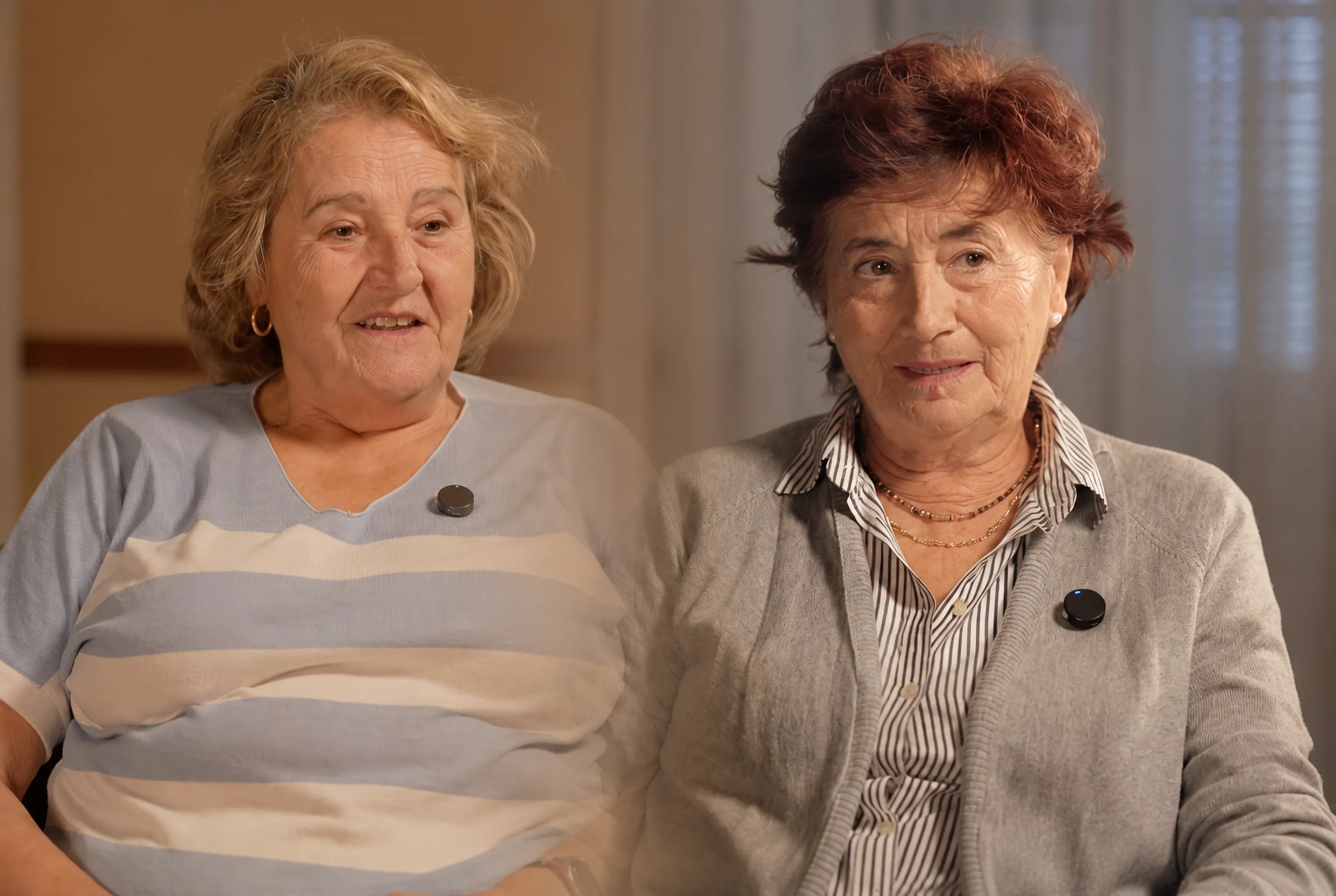 Las vecinas de Bujalance Nieves Arroyo y Patrocinio de la Torre (izquierda y derecha respectivamente) fueron protagonistas de un nuevo episodio del podcast Crónicas Violeta