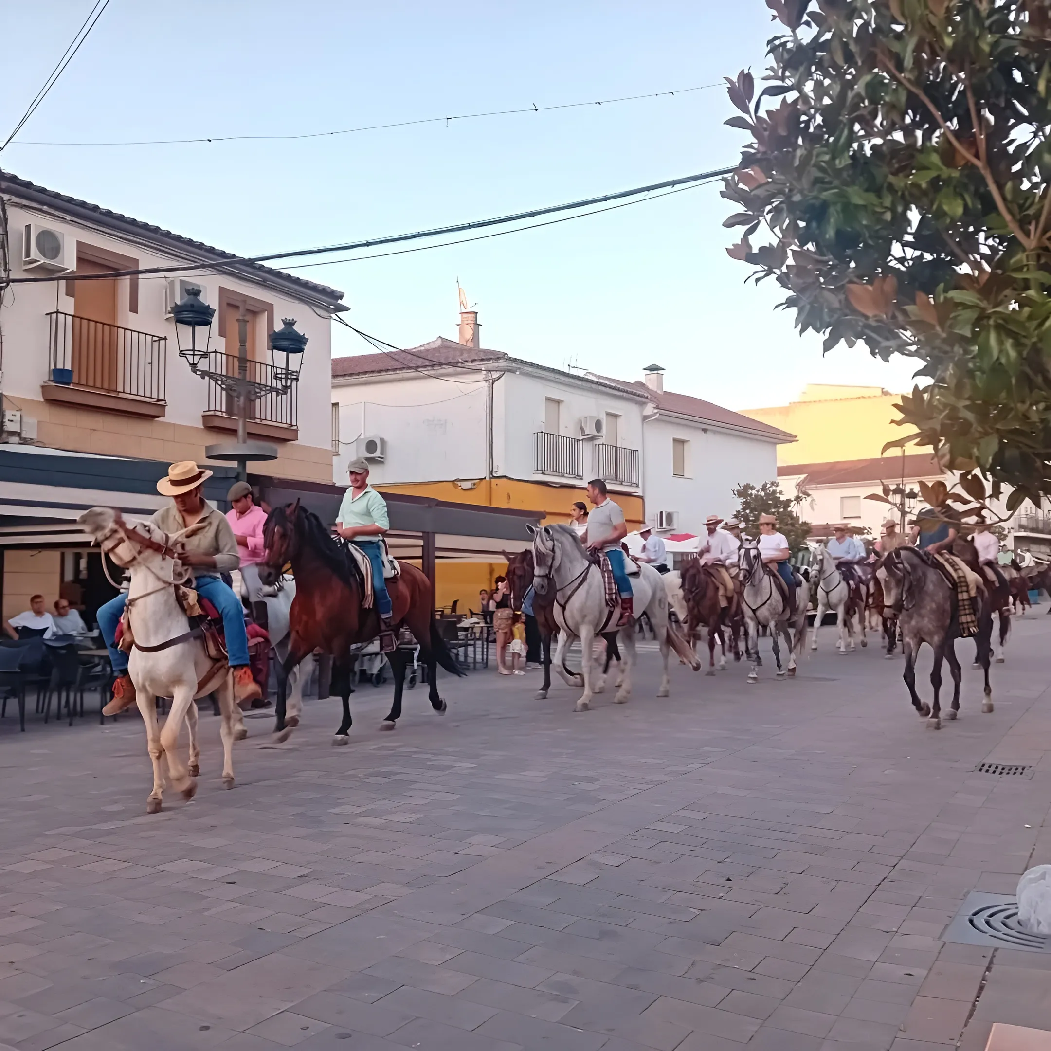 Caballistas inician su peregrinación hacia Obejo. Foto: Ayuntamiento de Adamuz