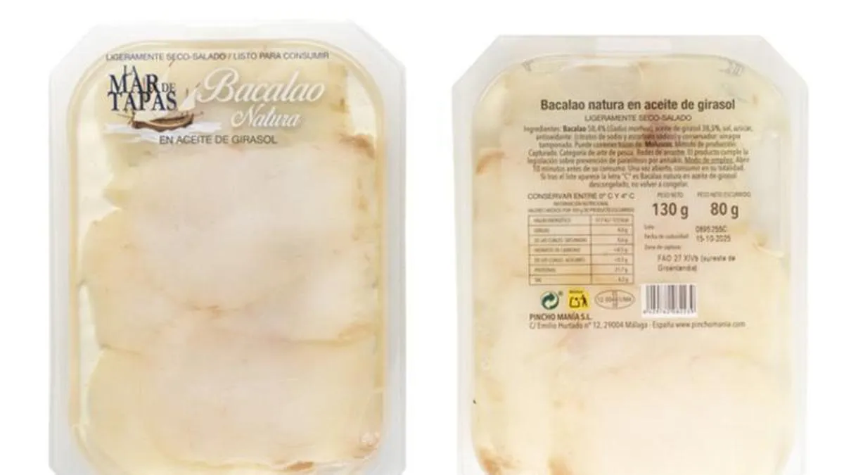 Bacalao Natura en aceite de girasol en tarrina de 130 gramos.