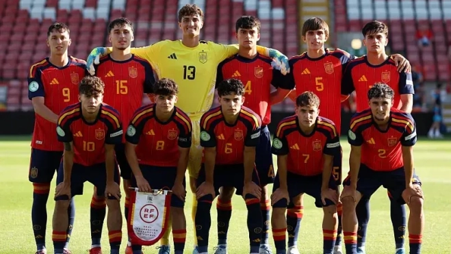 Once titular en la fina, con Andrés Cuenca. Foto: Selección Española de Fútbol Once titular en la fina, con Andrés Cuenca. Foto: Selección Española de Fútbol