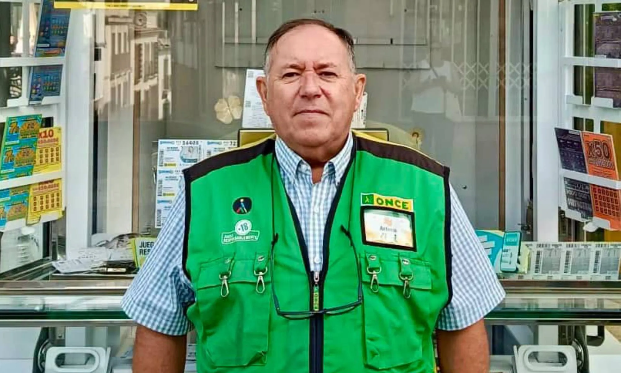 Antonio Roldán, vendedor de la ONCE en Villafranca de Córdoba. Foto: ONCE Antonio Roldán, vendedor de la ONCE en Villafranca de Córdoba. Foto: ONCE