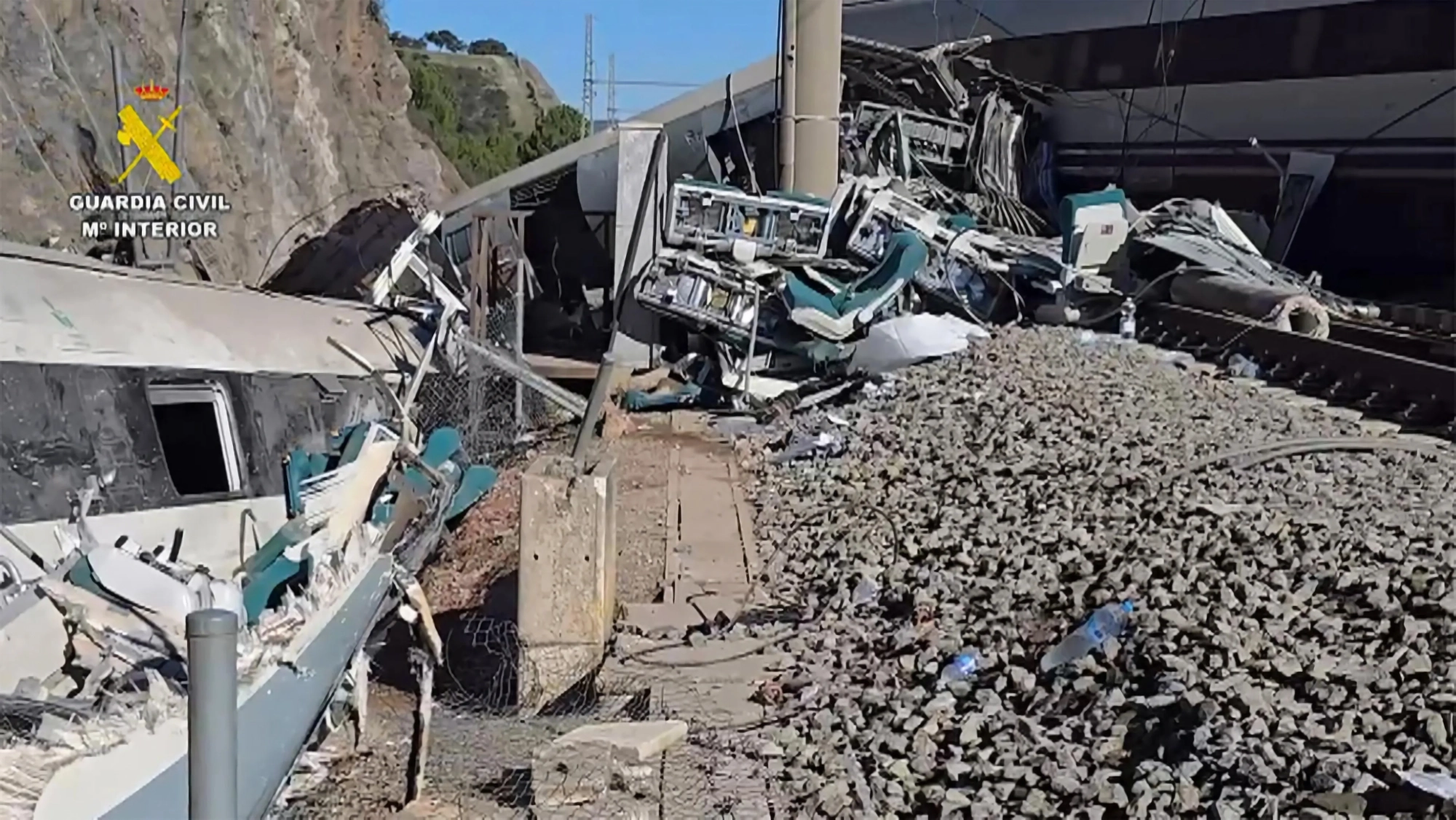 El día de después del accidente de tren de Adamuz. Foto: Guardia Civil