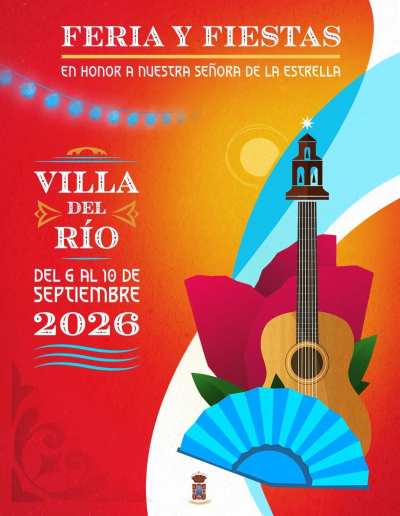 Cartel anunciador de la Feria de Villa del Río 2026. Foto: Ayto de Villa del Río Cartel anunciador de la Feria de Villa del Río 2026. Foto: Ayto de Villa del Río
