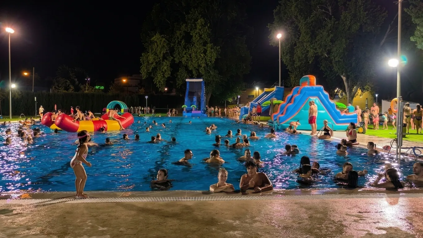 Las instalaciones de la piscinas volvieron a completar el aforo con la actividad. Foto: Ayto Villa del Río