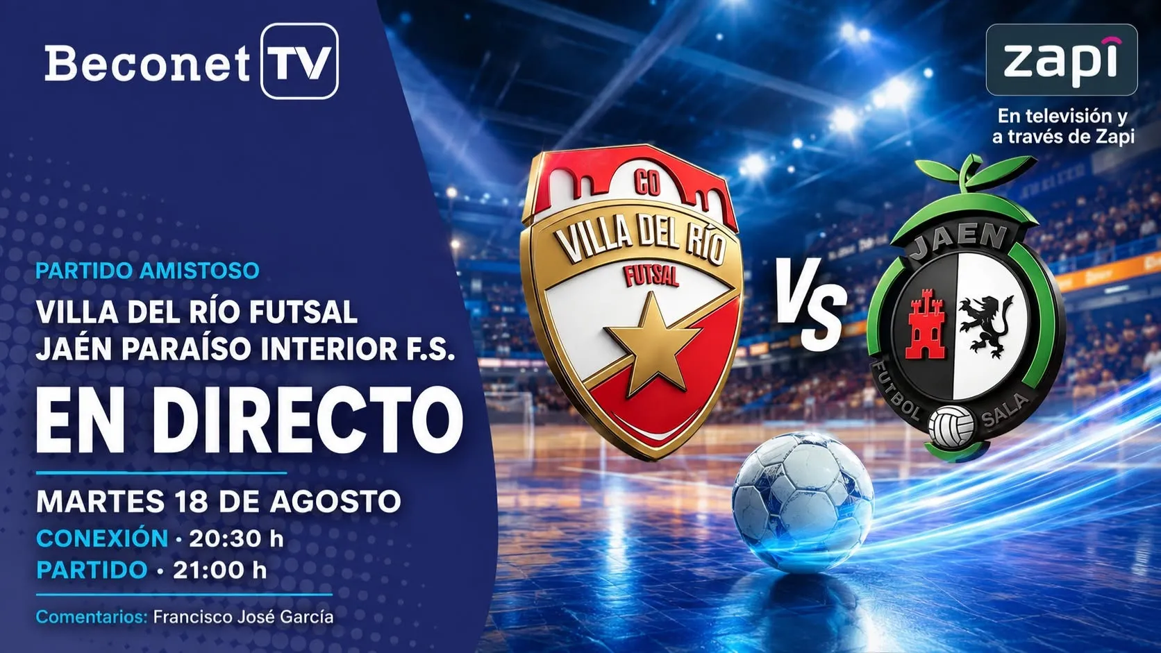 El encuentro podrá seguirse a través de Beconet en televisión y en la plataforma Zapi.