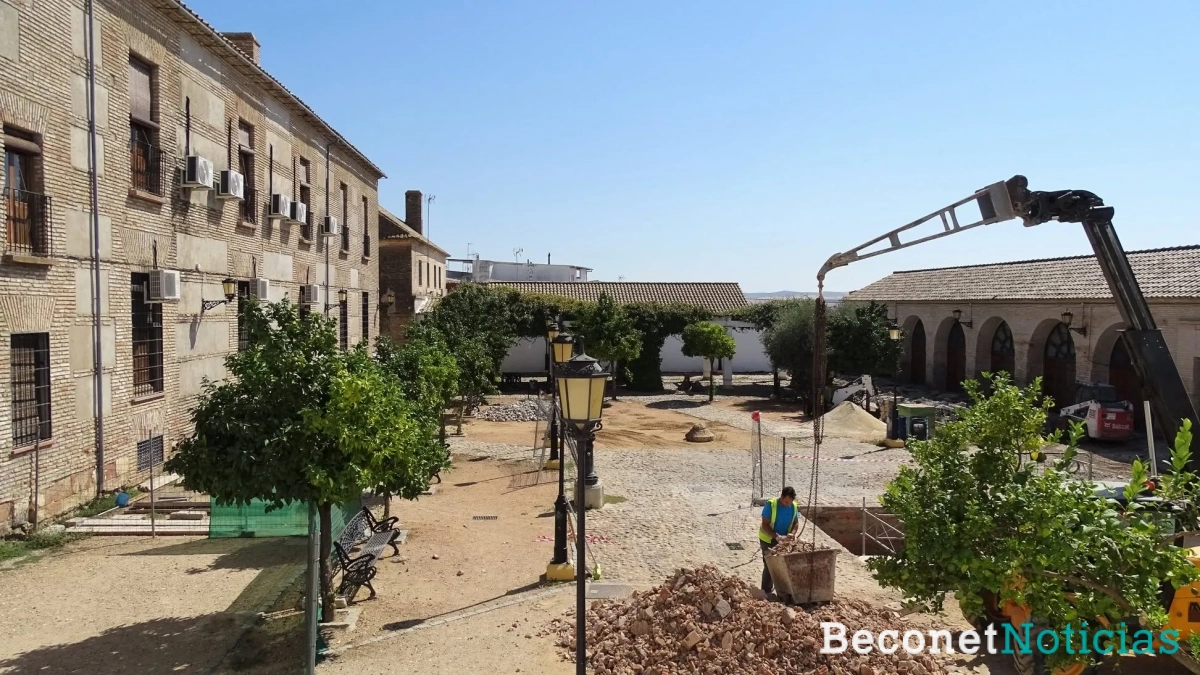 Imagen del patio en el inicio de las obras de la Fase I, en 2018.