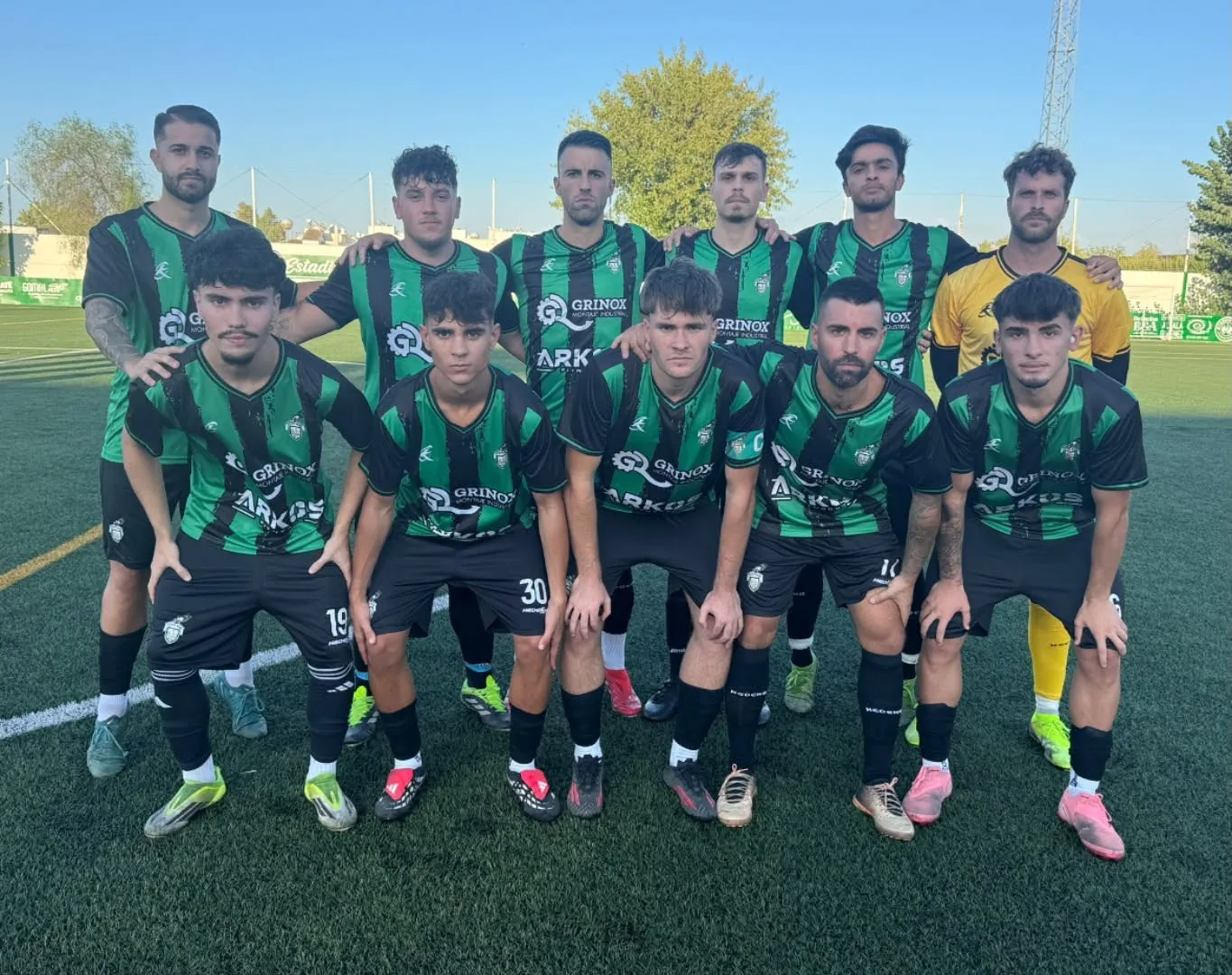 Alineación del Bujalance en la ida de las semifinales ante Peñarroya. Foto Club