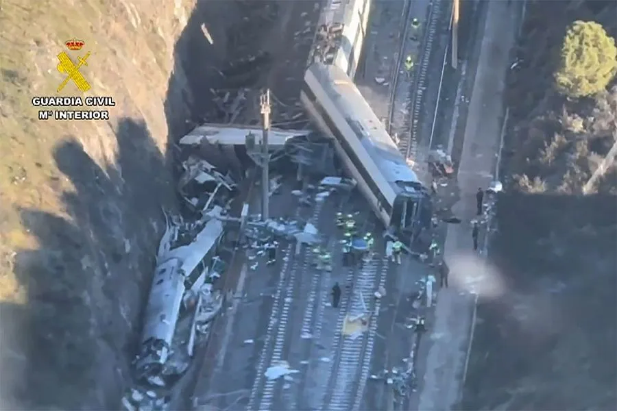 El día de después del accidente de tren de Adamuz. Foto: Guardia Civil El día de después del accidente de tren de Adamuz. Foto: Guardia Civil