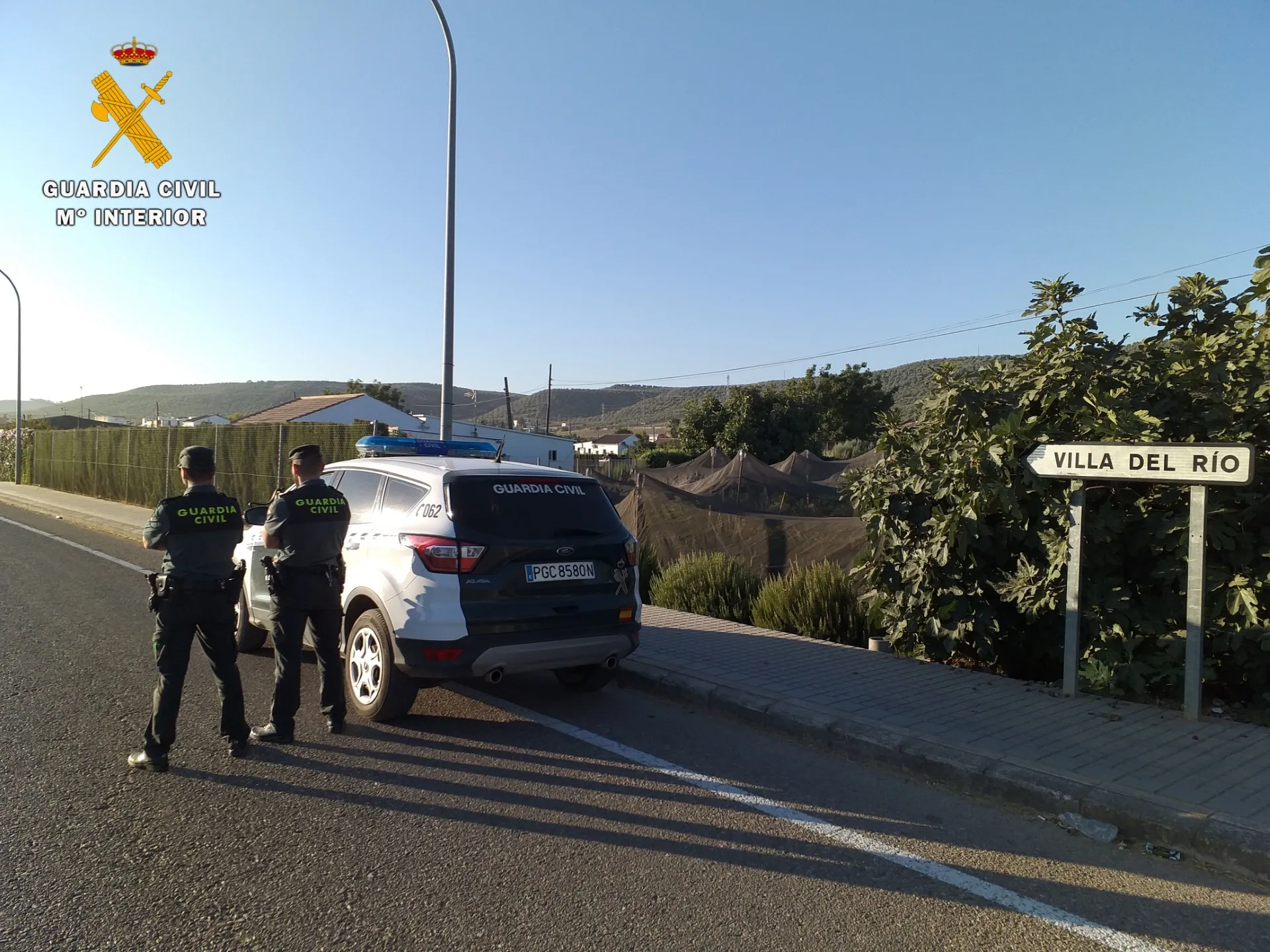 Dispositivo de la Guardia Civil en Villa del Río.