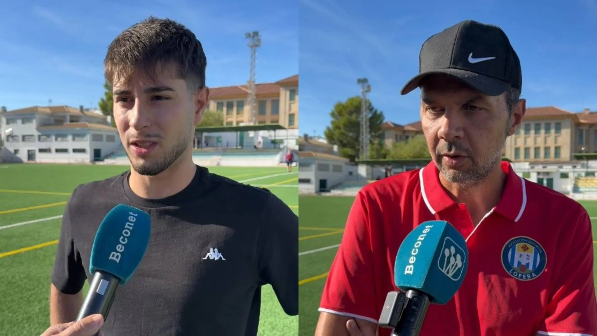 Jesús Santiago y Luichi, jugador y entrenador de la AD Lopera