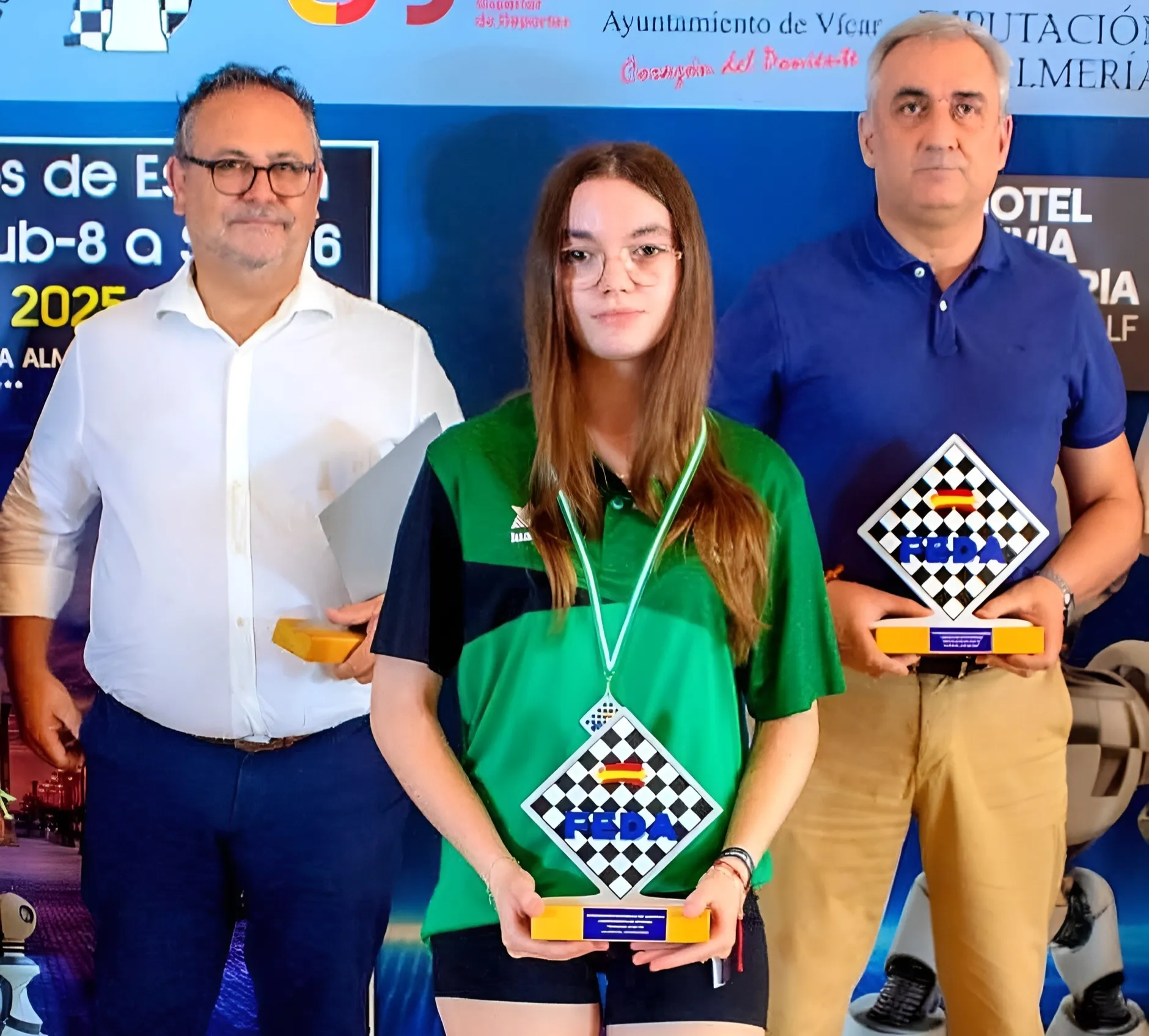 Laura Herrero Peña, bronce española Sub 16 de ajedrez. Foto: FEDA