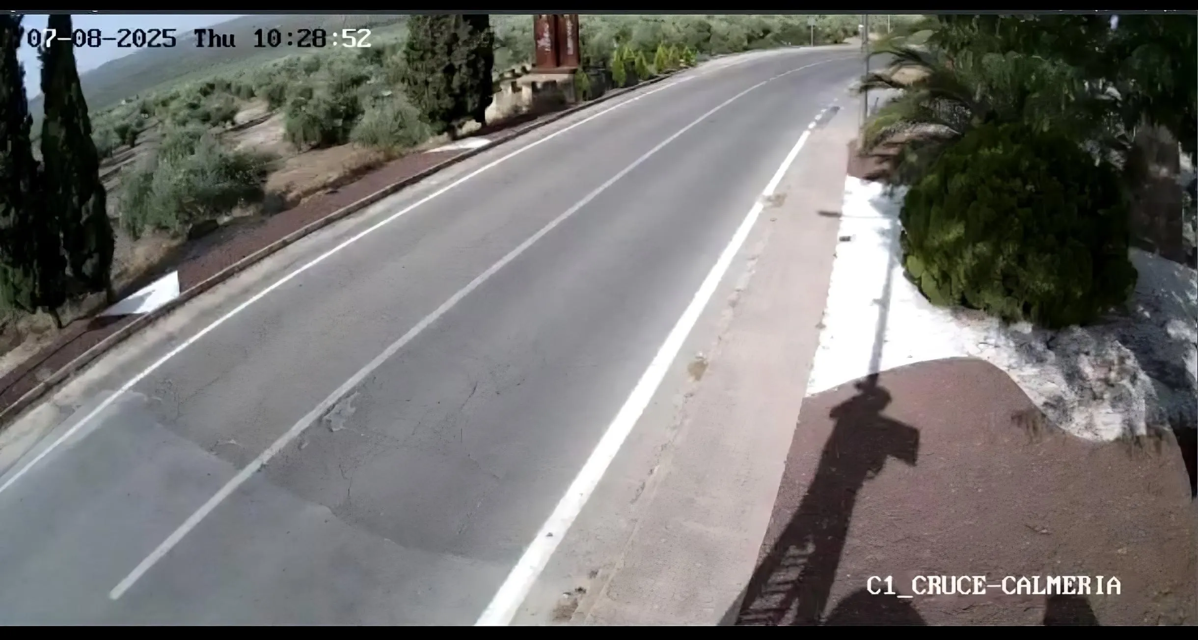 Imagen de una de las cámaras de tráfico instaladas en el Cruce Almería. Foto: Ayuntamiento de Lopera