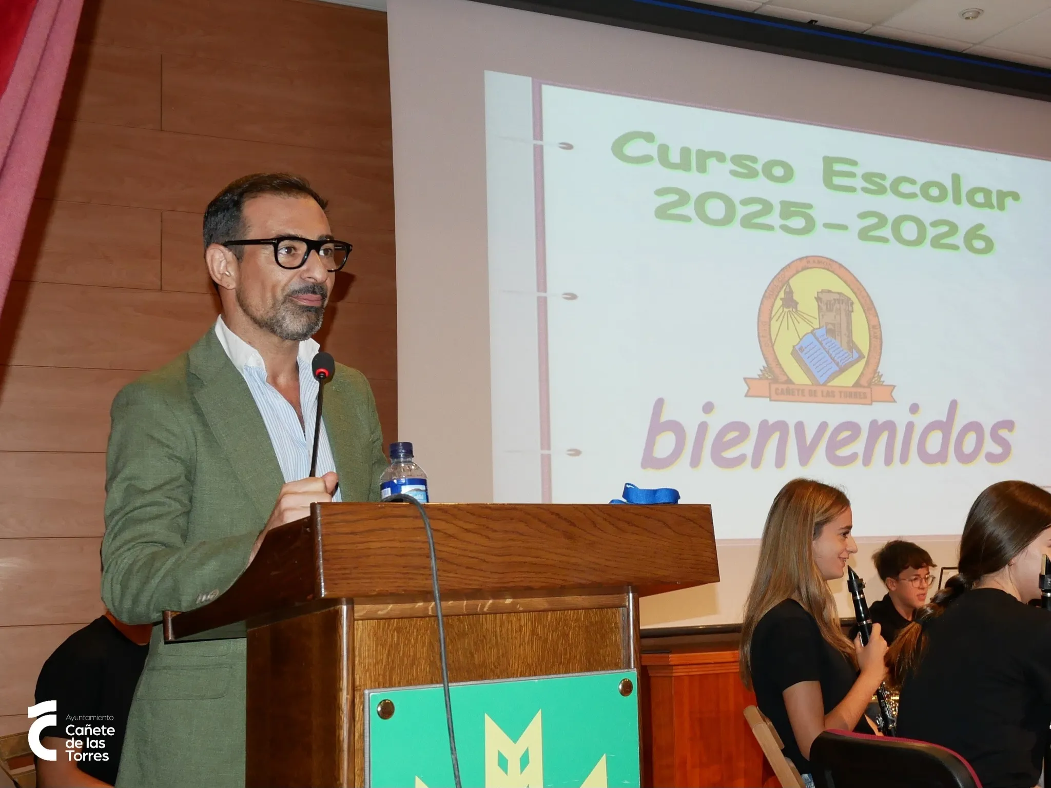 Félix Romero durante la inauguración del curso escolar en Cañete de las Torres