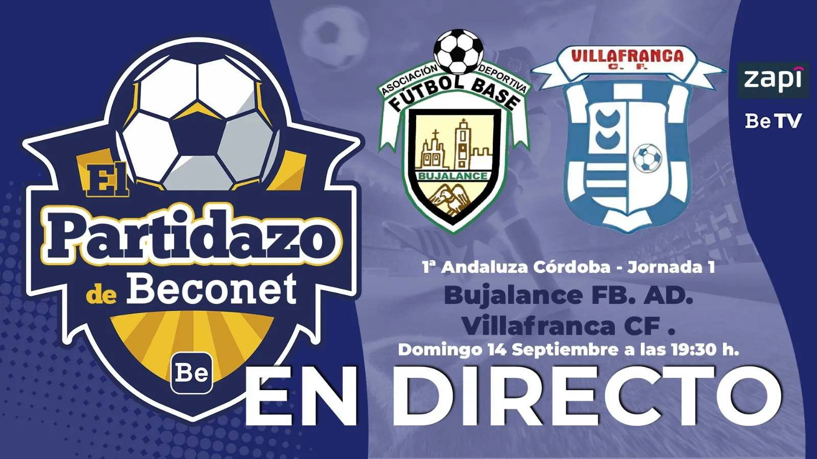 "El Partidazo de Beconet" comienza este fin de semana. Cada jornada llevaremos a uno de nuestros equipos a vuestras televisiones.
