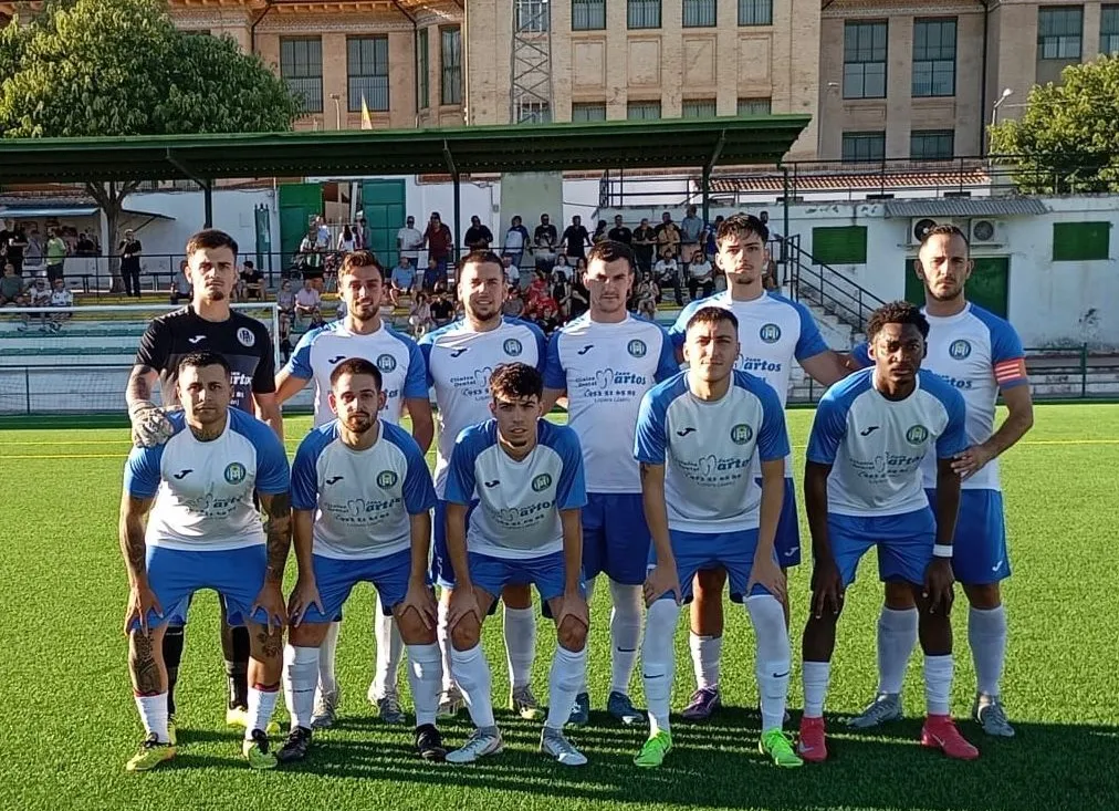 La AD Lopera justo antes del inicio del partido