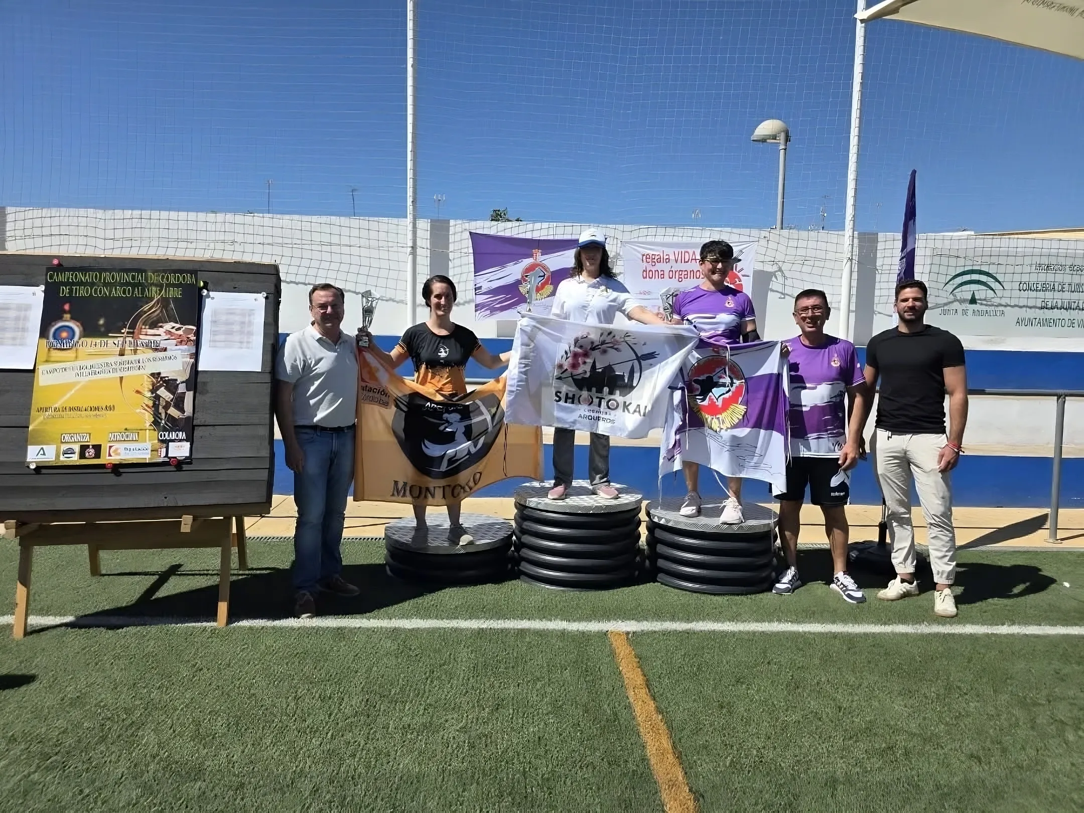 Podio en la categoría de arco tradicional en el Campeonato Provincial de Tiro con Arco celebrado en Villafranca