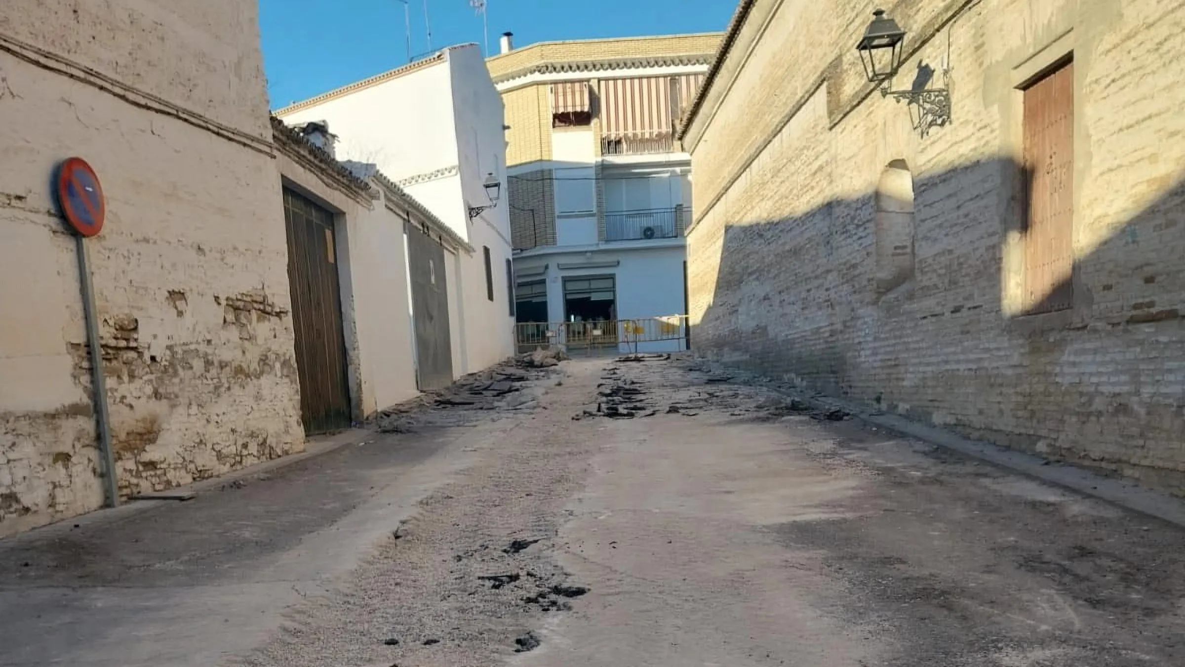 Obras en la Calle Tercia de Cañete de las Torres