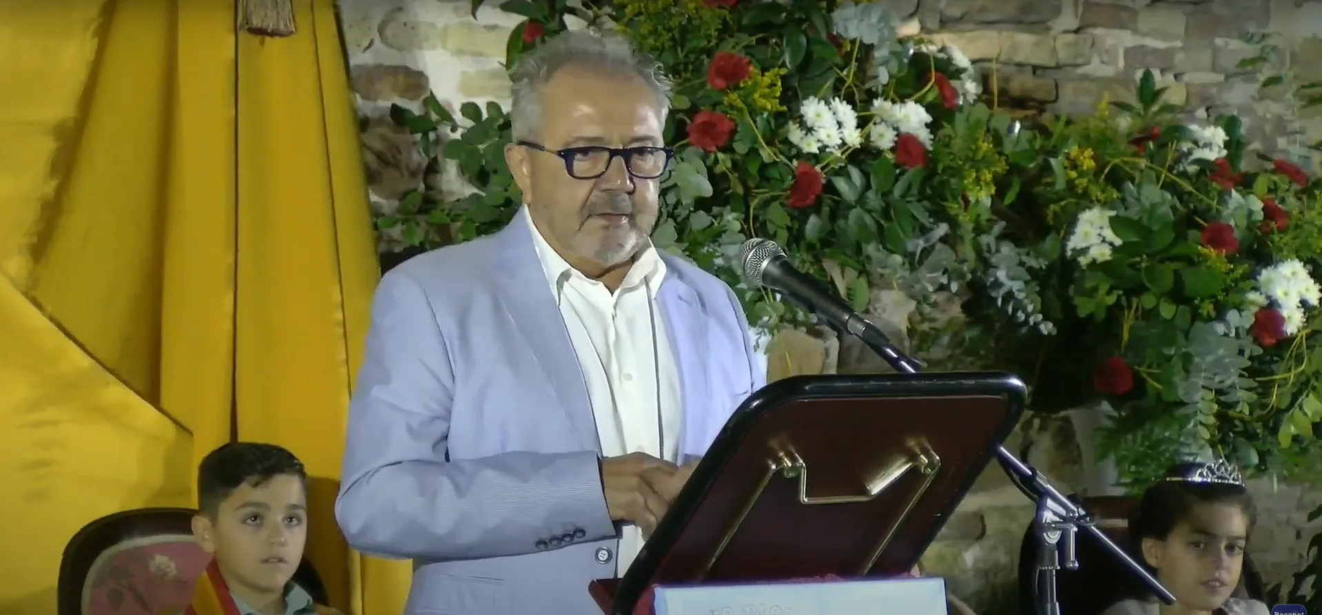 Matías Vega, en el transcurso de la lectura de su pregón de feria