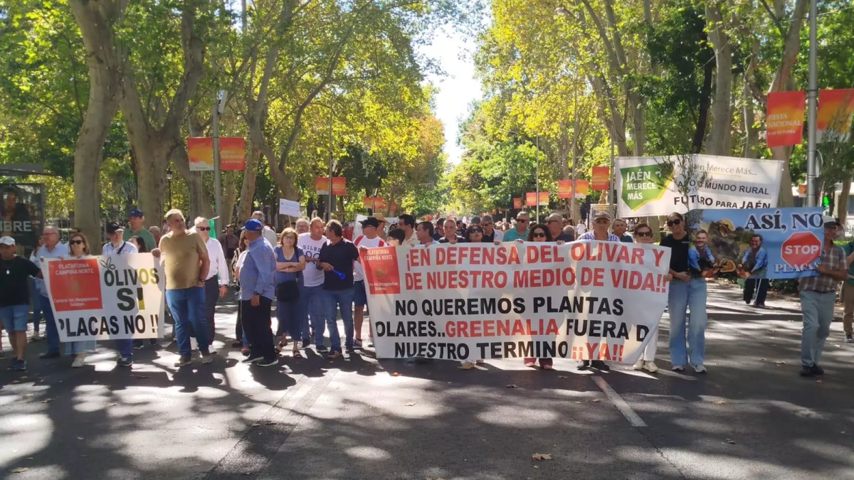 Concentración en Madrid contra las megaplantas solares.