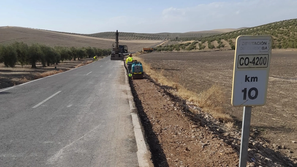 Carretera CO-4200 durante las obras.