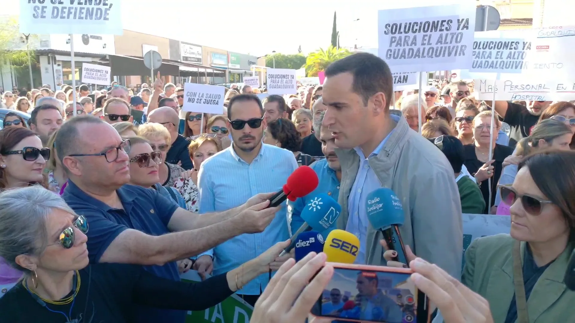Manifestación en Andújar en defensa del Hospital Alto Guadalquivir y la sanidad pública andaluza.
