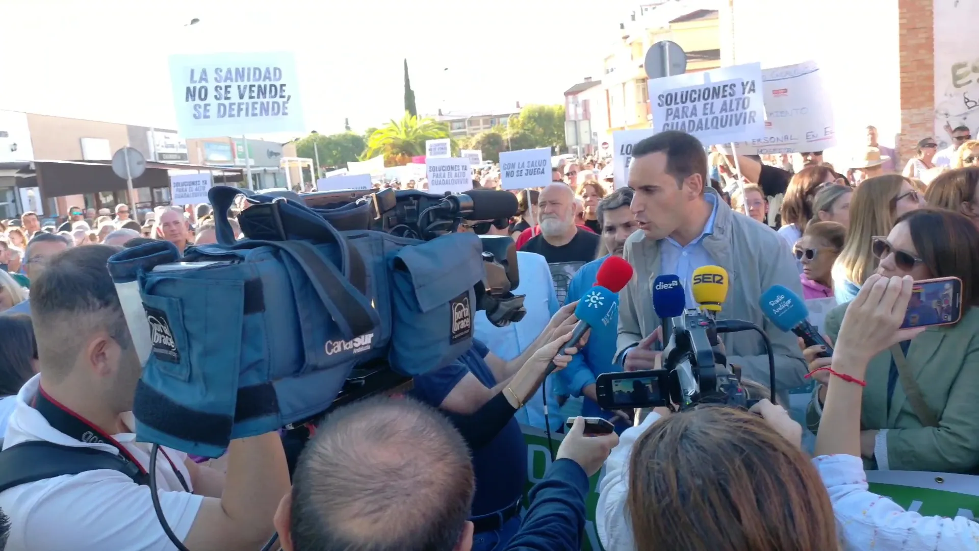 Manifestación en Andújar en defensa del Hospital Alto Guadalquivir y la sanidad pública andaluza.