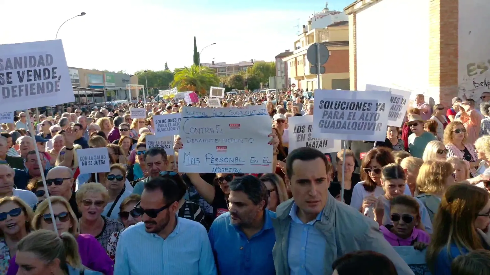 Manifestación en Andújar en defensa del Hospital Alto Guadalquivir y la sanidad pública andaluza.