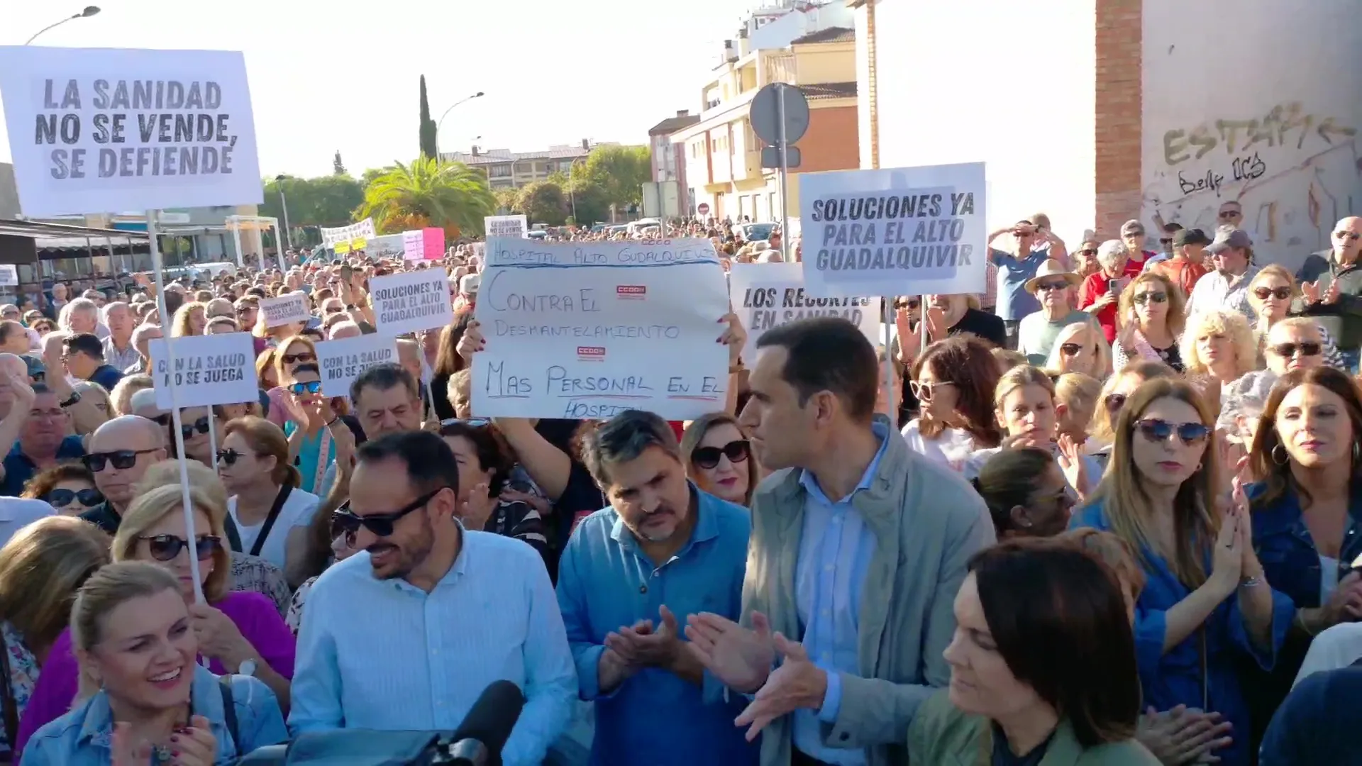 Manifestación en Andújar en defensa del Hospital Alto Guadalquivir y la sanidad pública andaluza.